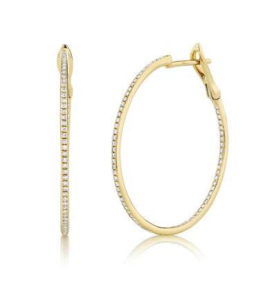 Shy Creation Diamond Hoop Earrings