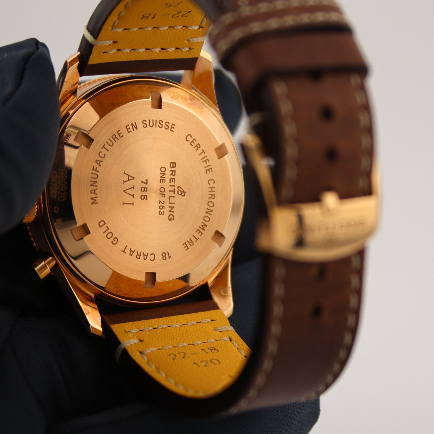 Pre-Owned Breitling AVI 1953 Edition 18k Rose Gold ref. RB0920131B1X1