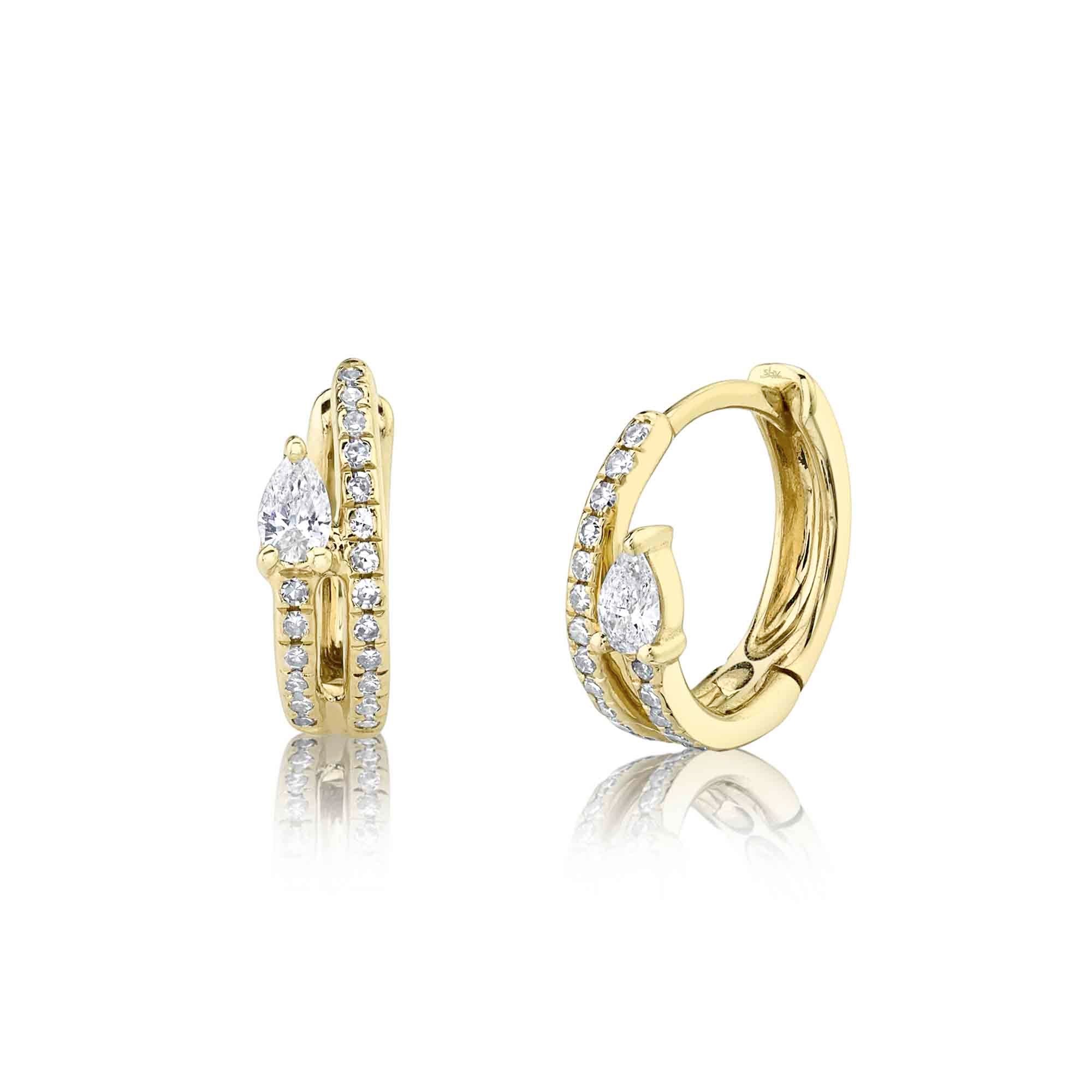 Shy Creation Diamond Huggie Earrings