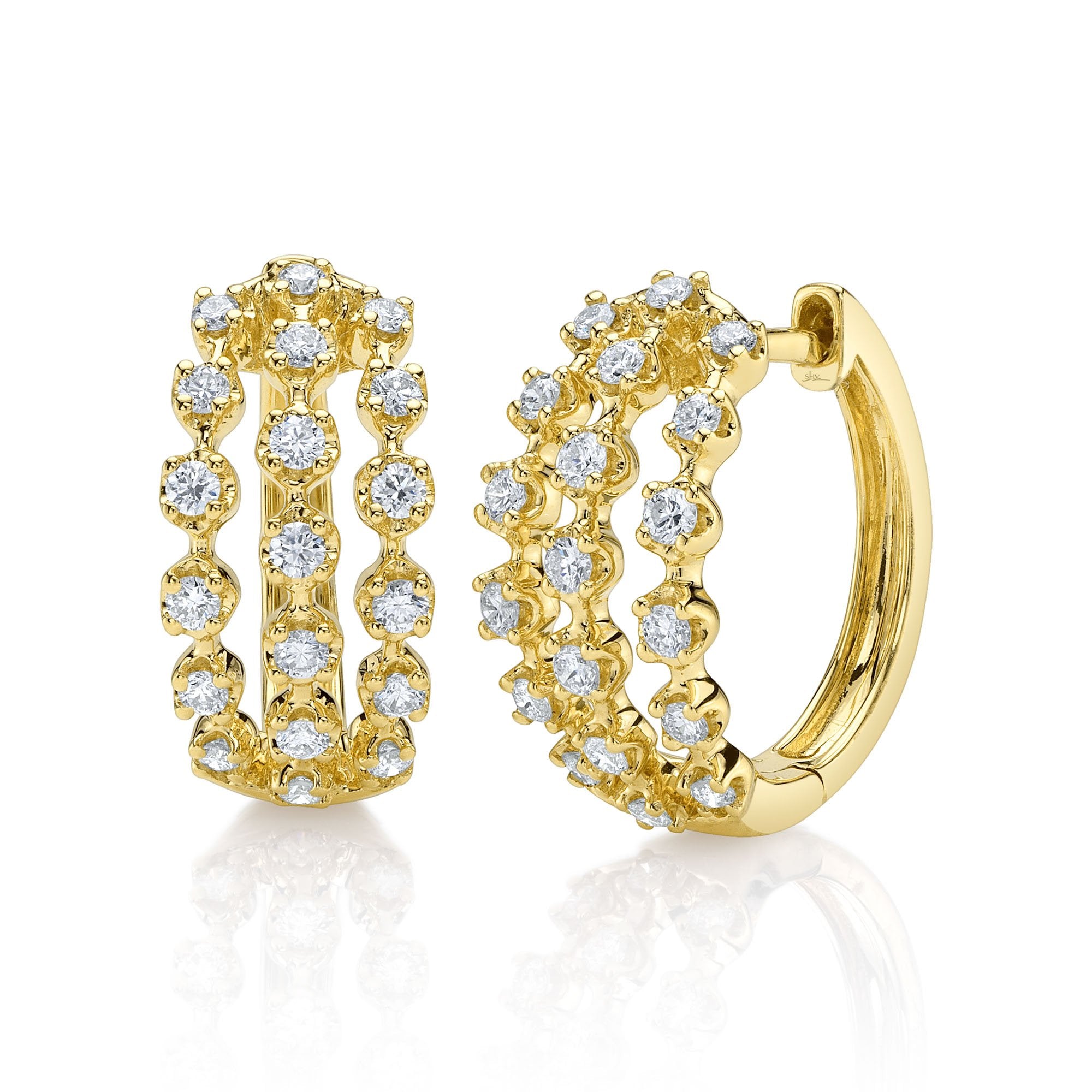 Shy Creation Diamond Huggie Earrings