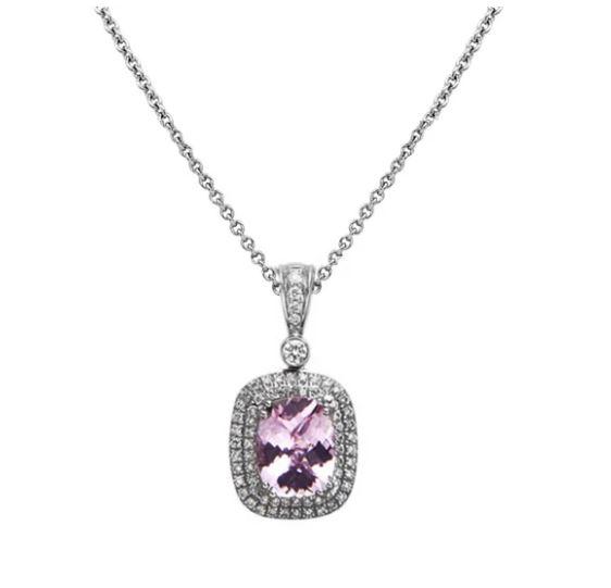 Charles Krypell Diamond and Morganite Pendant