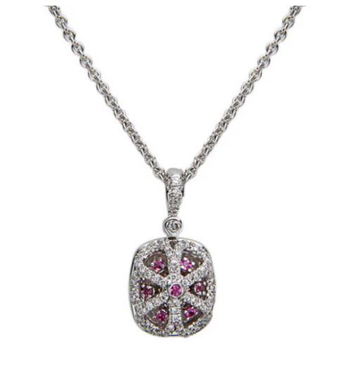 Charles Krypell Diamond and Morganite Pendant