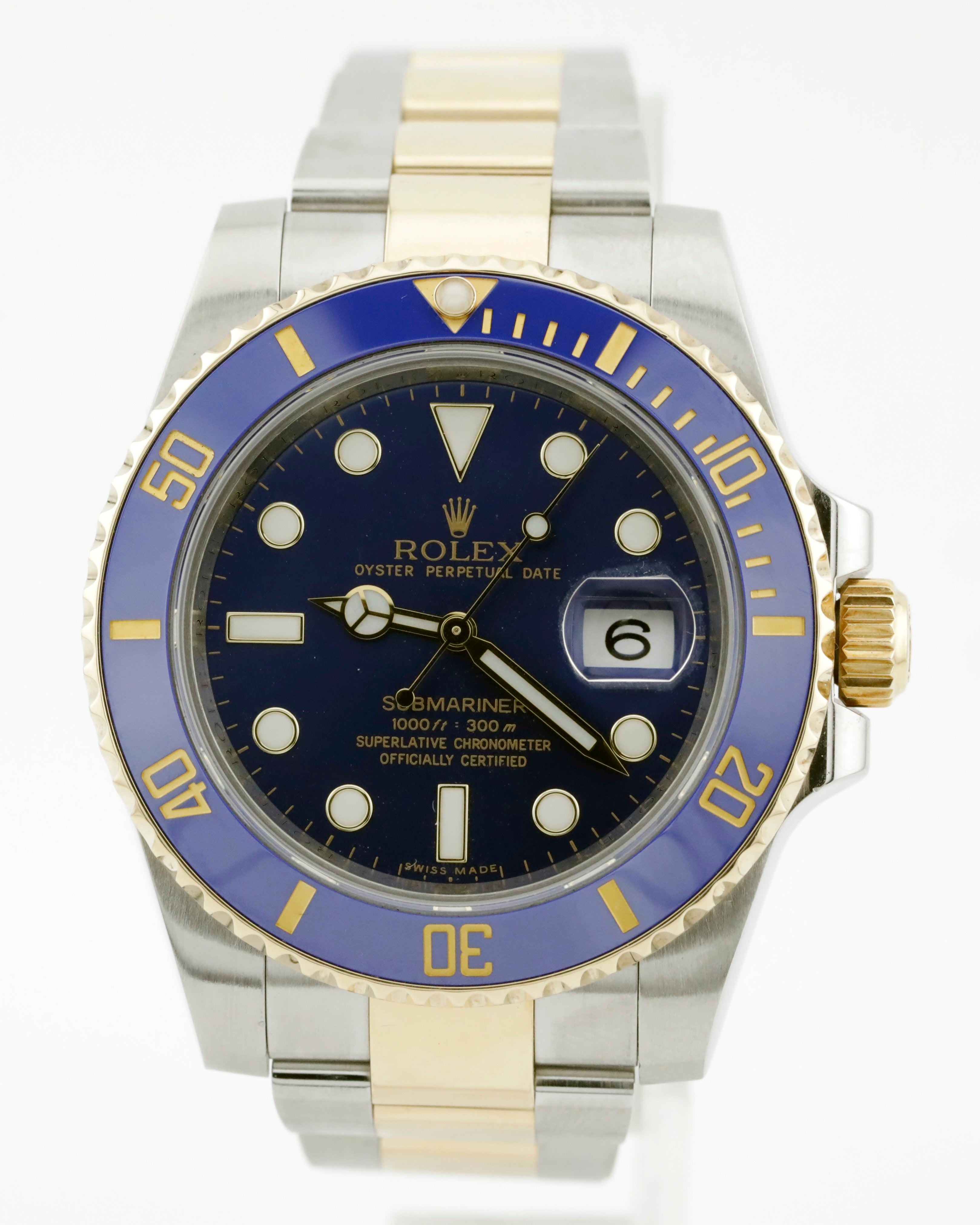 Pre-Owned Rolex Submariner Date, Two Tone, Blue, REF# 116613LB