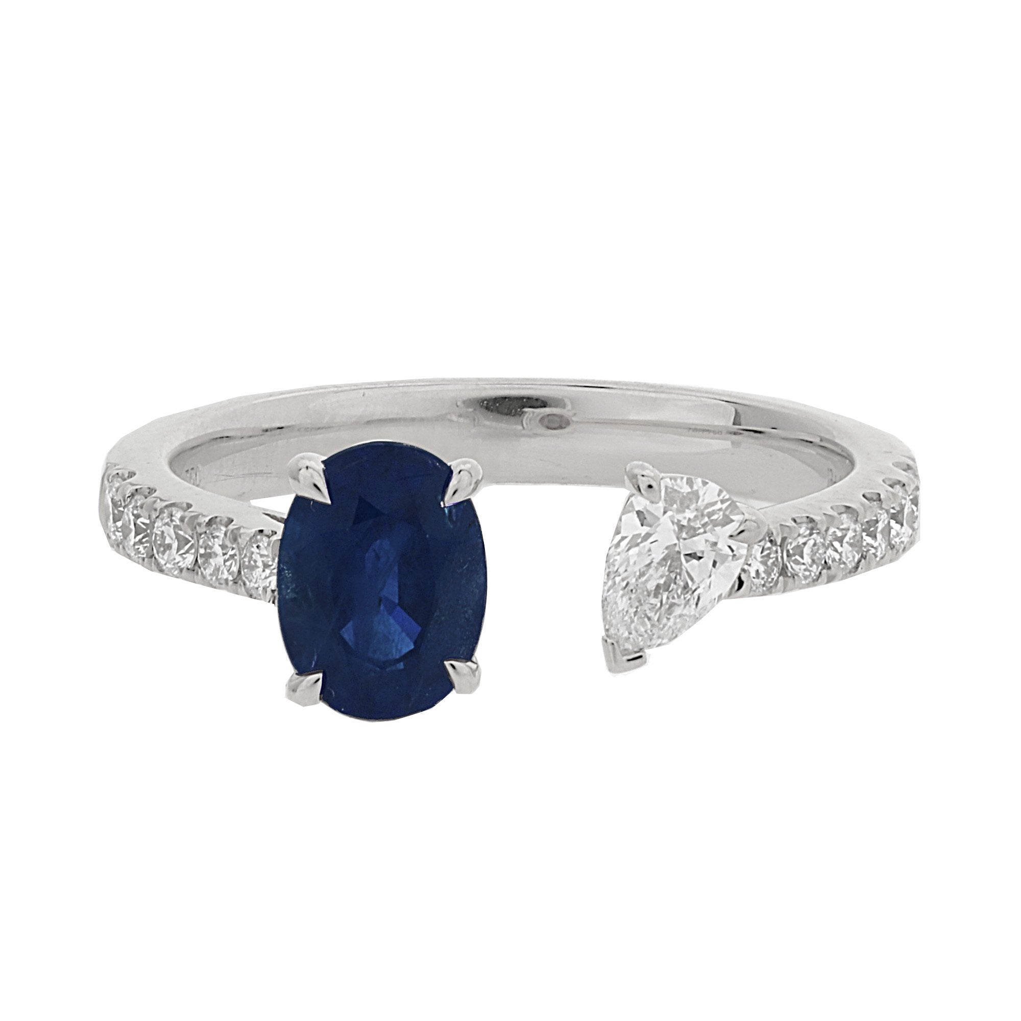 Diamond and Blue Sapphire Ring