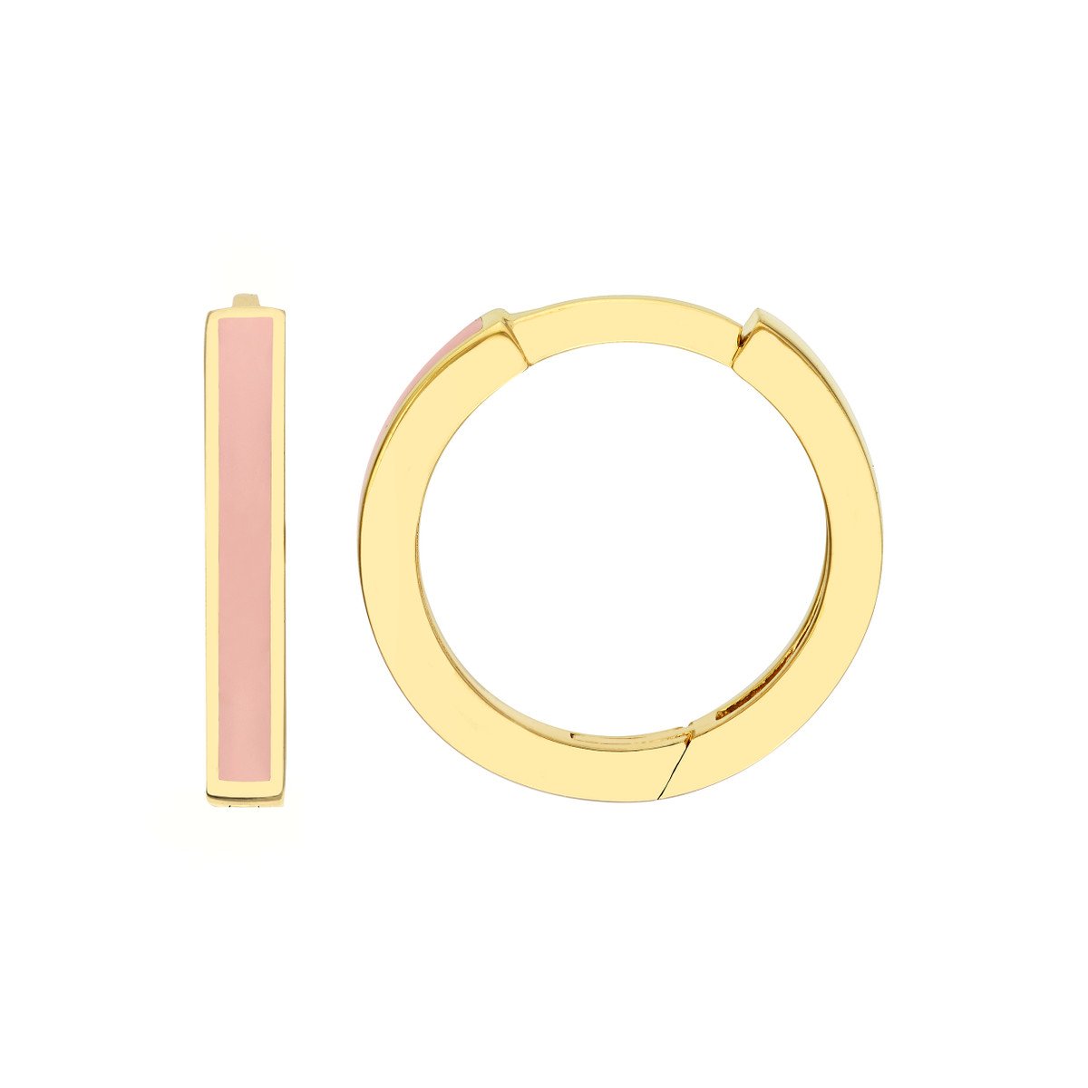 Gold and Enamel Huggie Earrings
