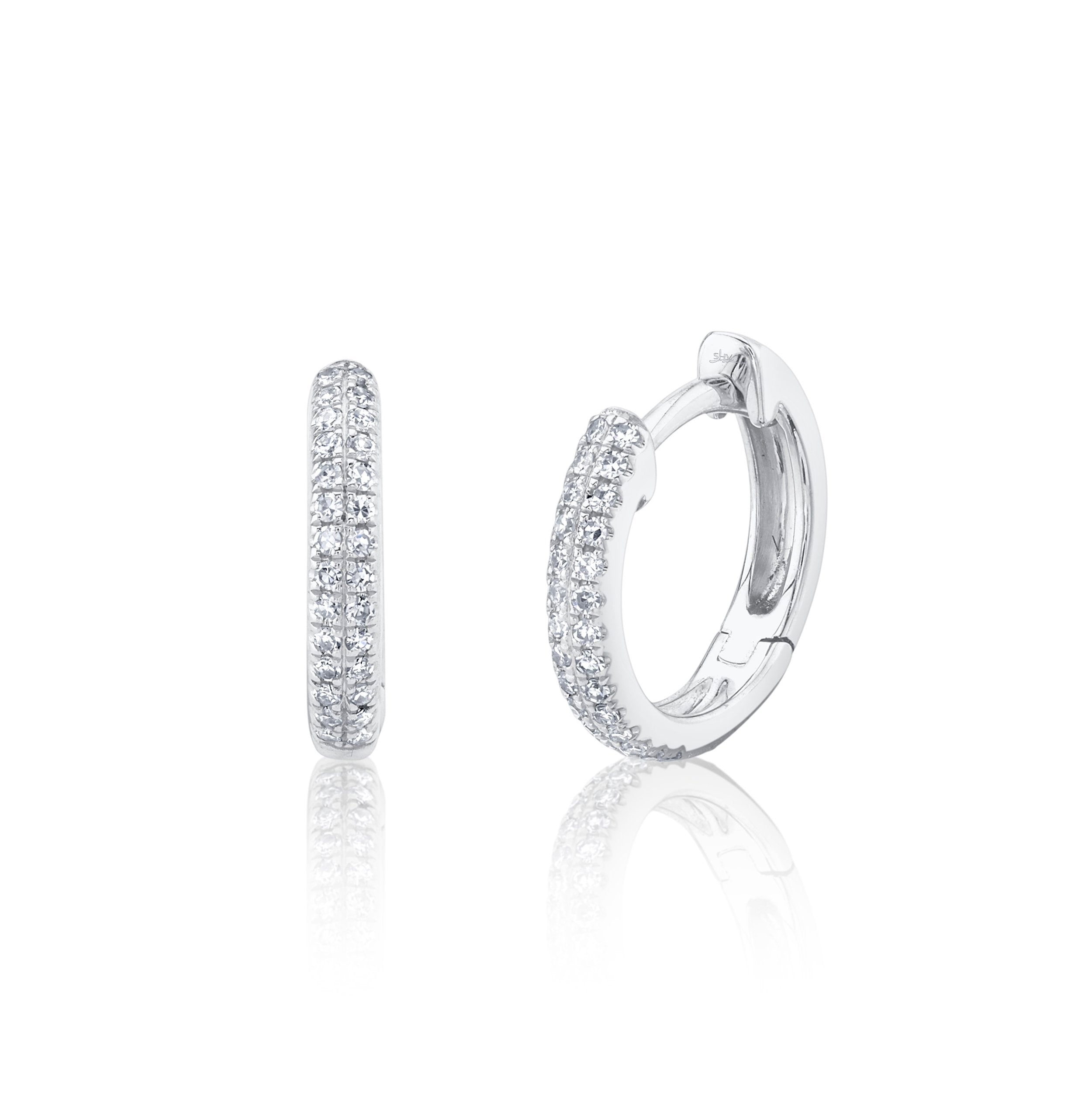 Shy Creation Diamond Huggie Earrings