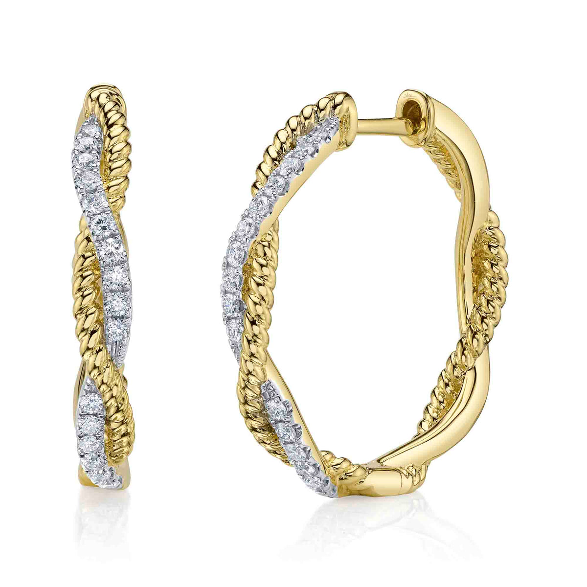Shy Creation Diamond Hoop Earrings