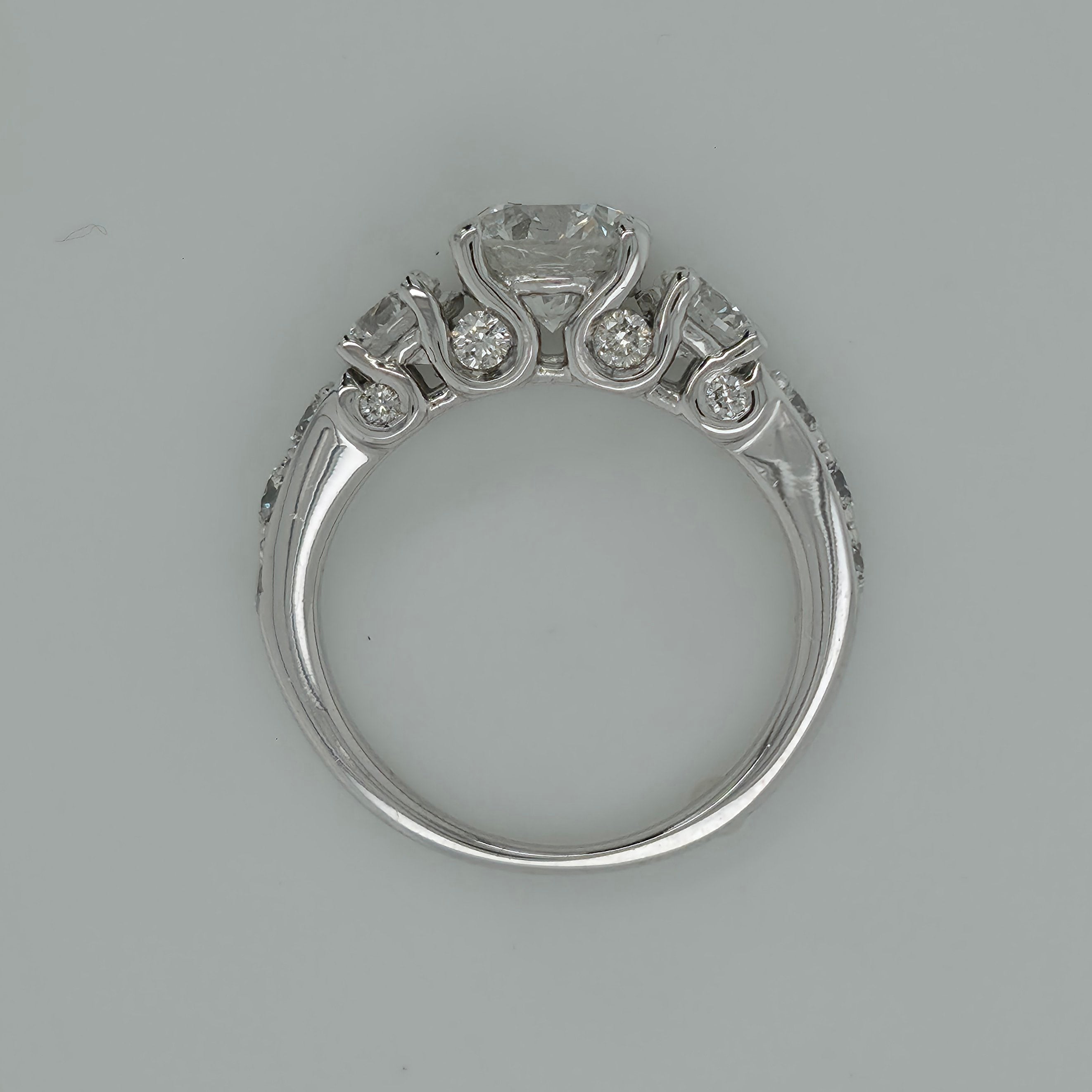 1.32ct Round Brilliant Shaped Three Stone Diamond Engagement Ring