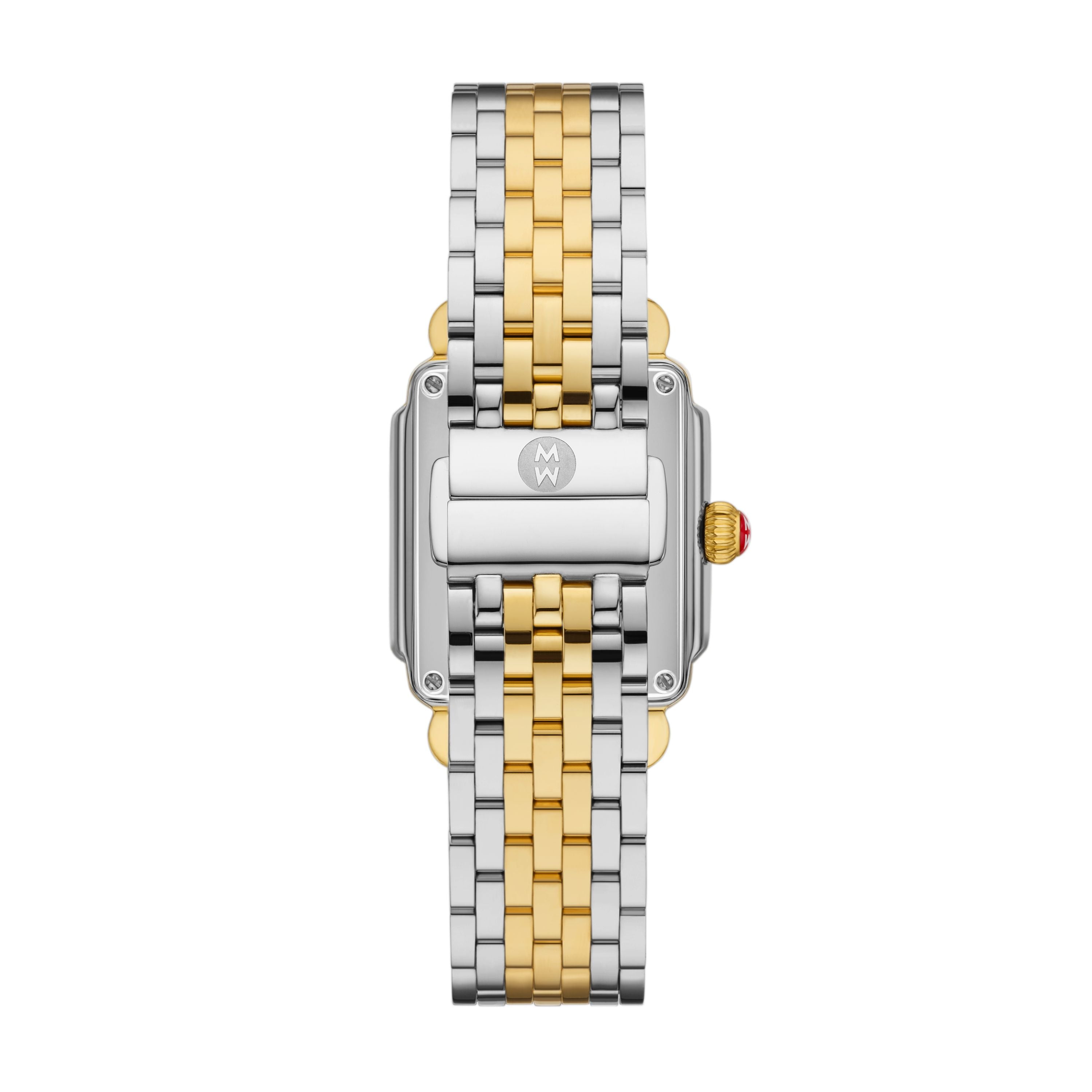 Michele Deco Madison Mid Two-Tone 18k Gold-Plated Diamond Watch Ref# mww06g000045