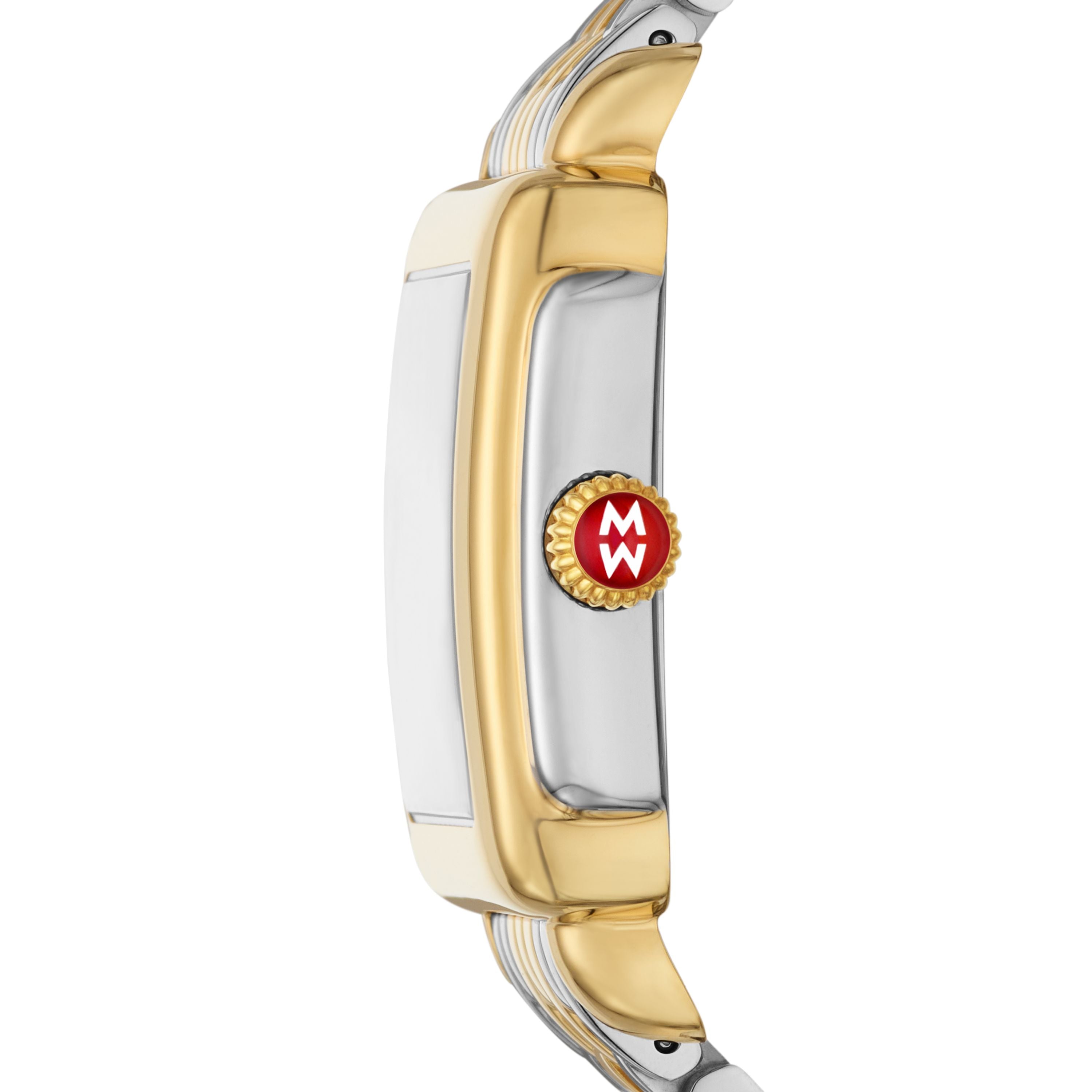 Michele Deco Madison Mid Two-Tone 18k Gold-Plated Diamond Watch Ref# mww06g000045