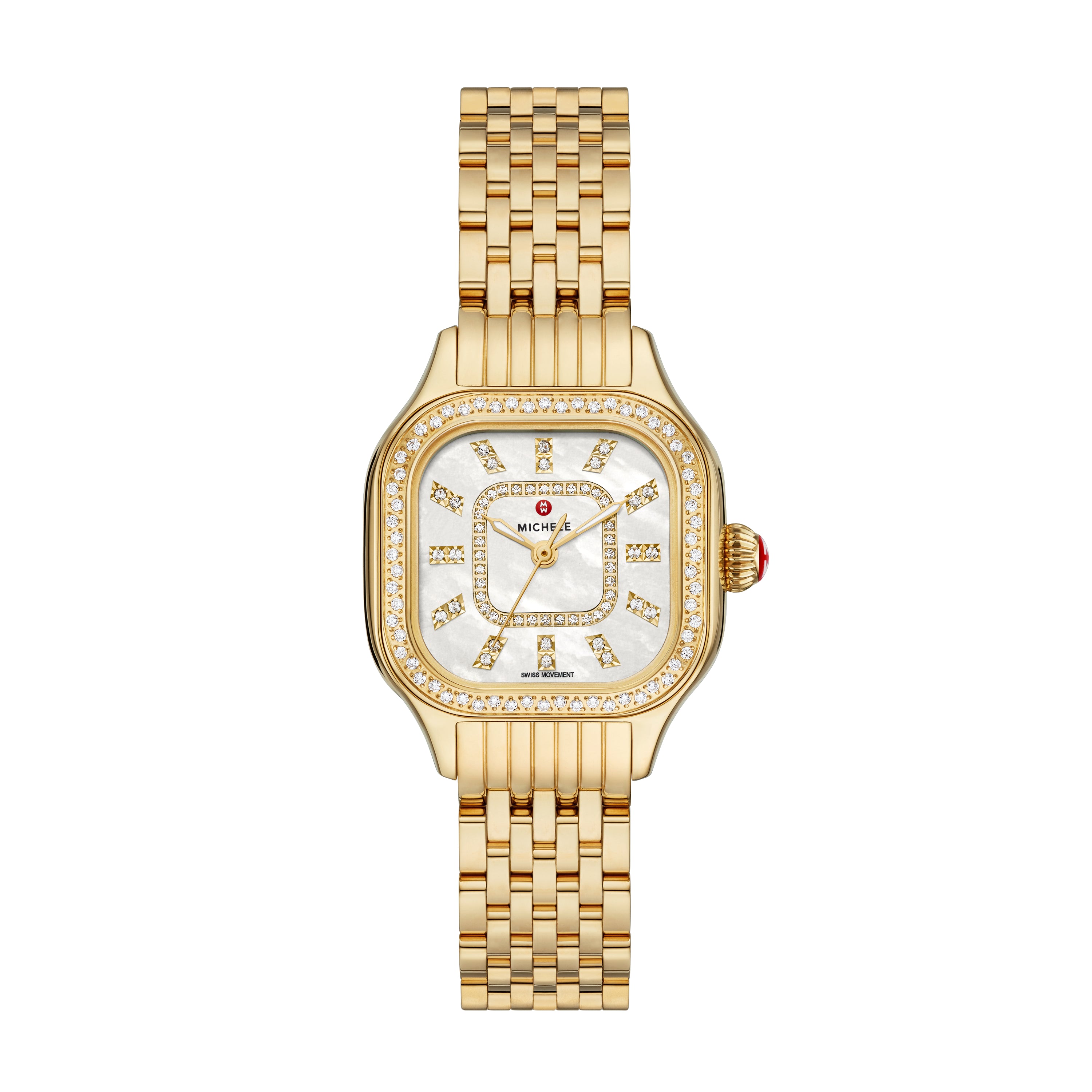 Michele Meggie 18k Gold-Plated Diamond Watch Ref# mww33b000003