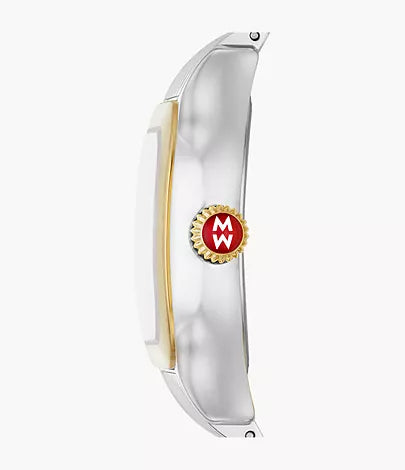 Michele Meggie Two-Tone 18k Gold-Plated Diamond Dial Watch Ref# mww33b000009