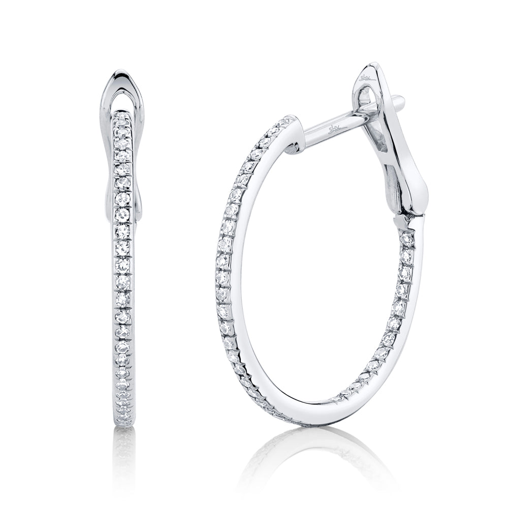 Shy Creation Diamond Hoop Earrings