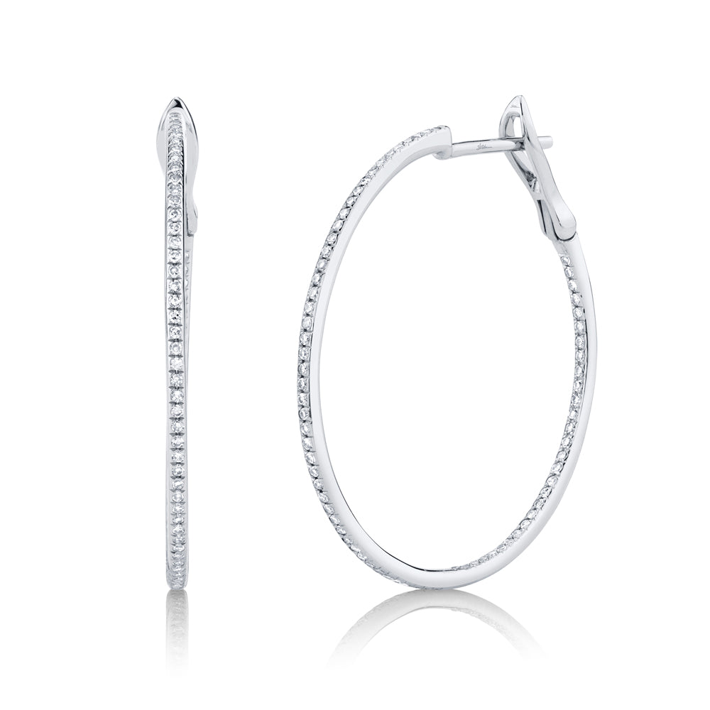Shy Creation Diamond Hoop Earrings
