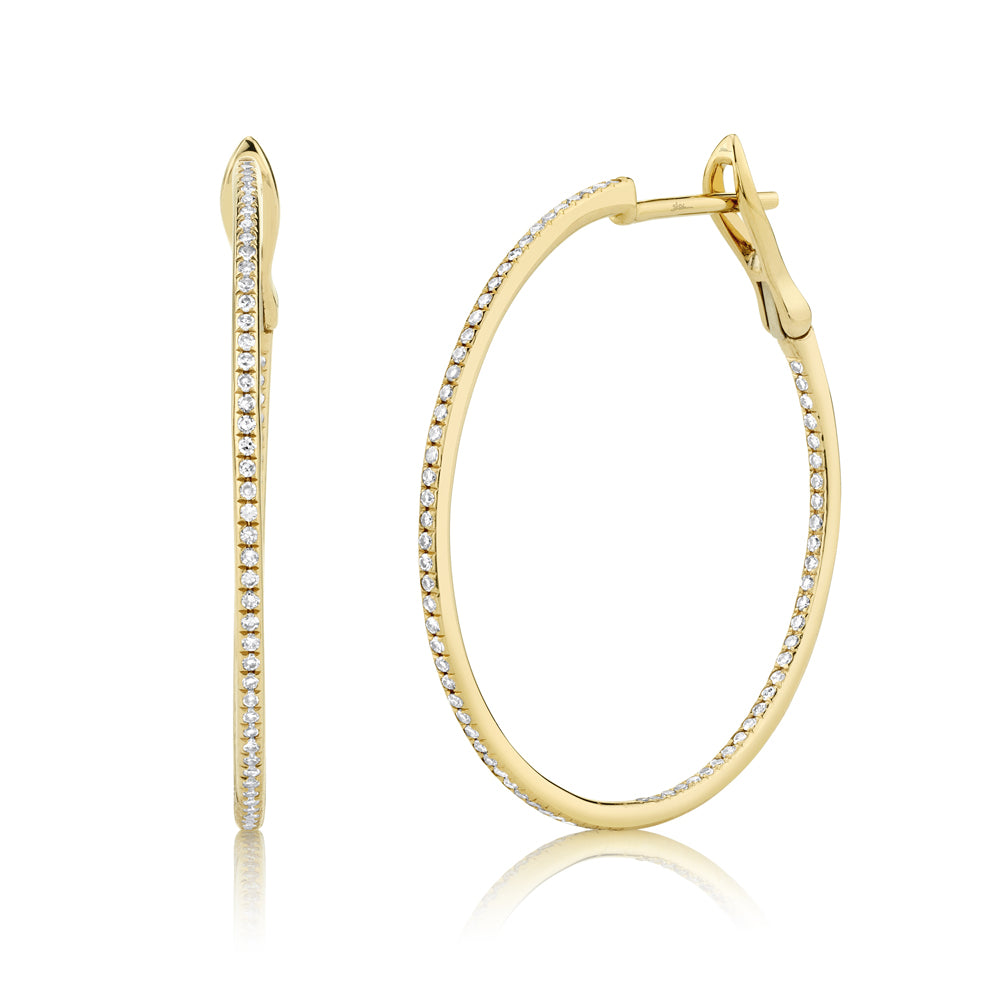 Shy Creation Diamond Hoop Earrings