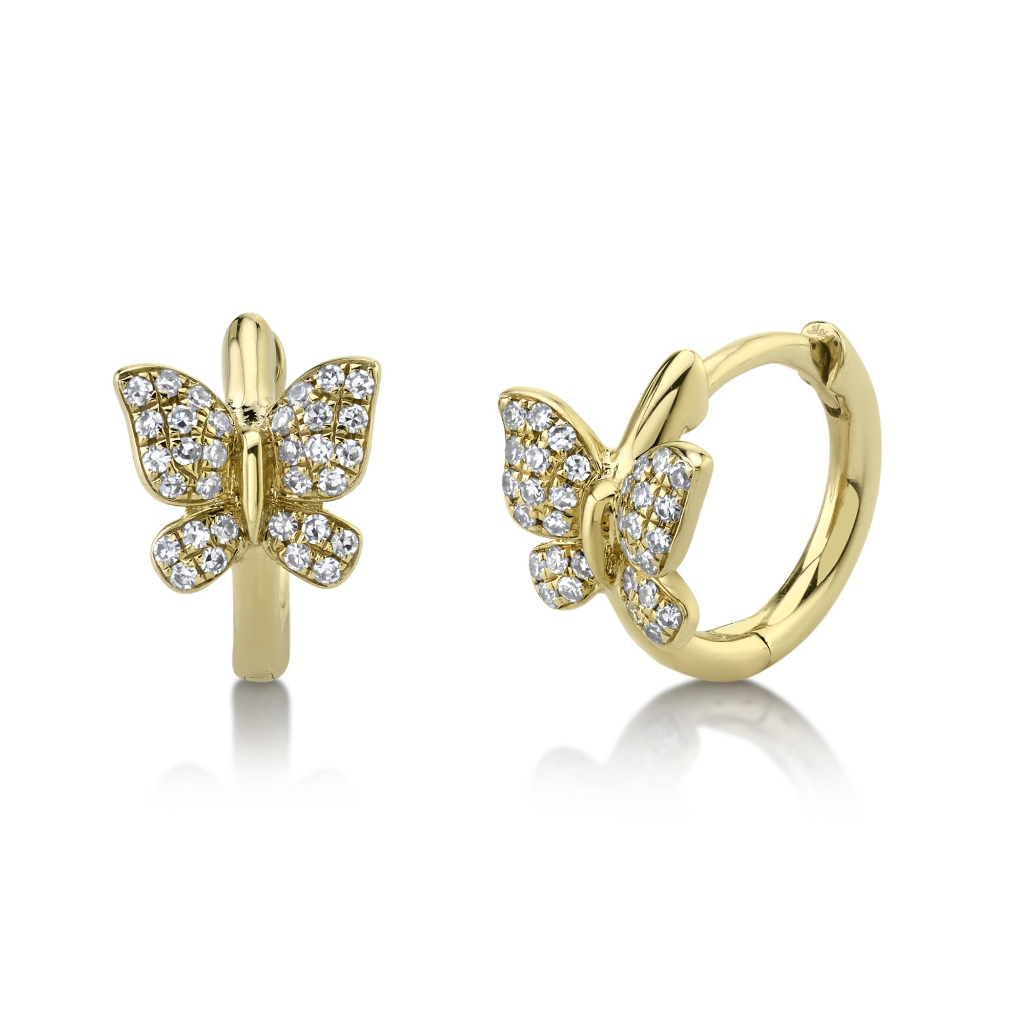 Shy Creation Diamond Butterfly Huggies
