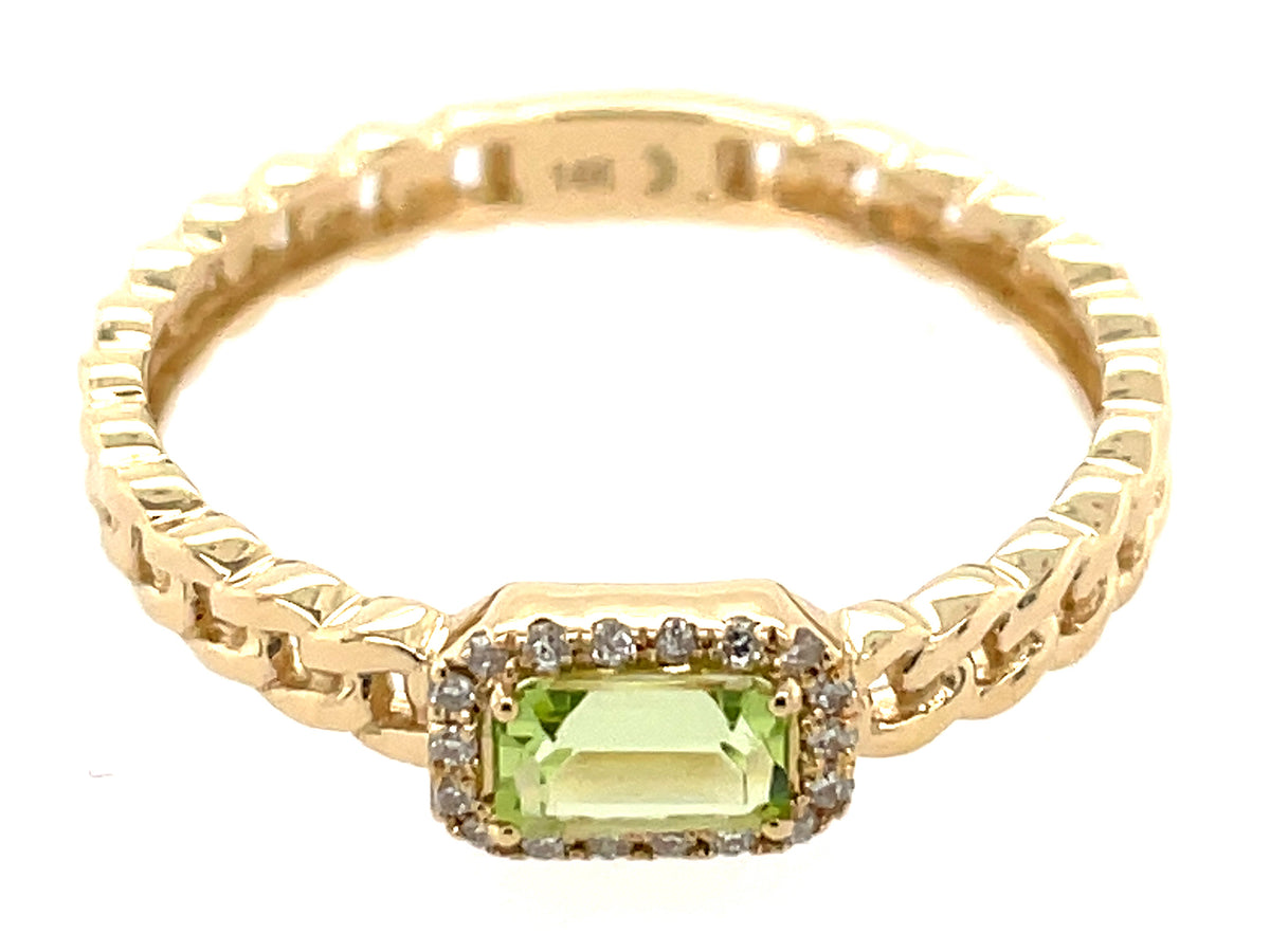 Dilamani Peridot and Diamond Ring