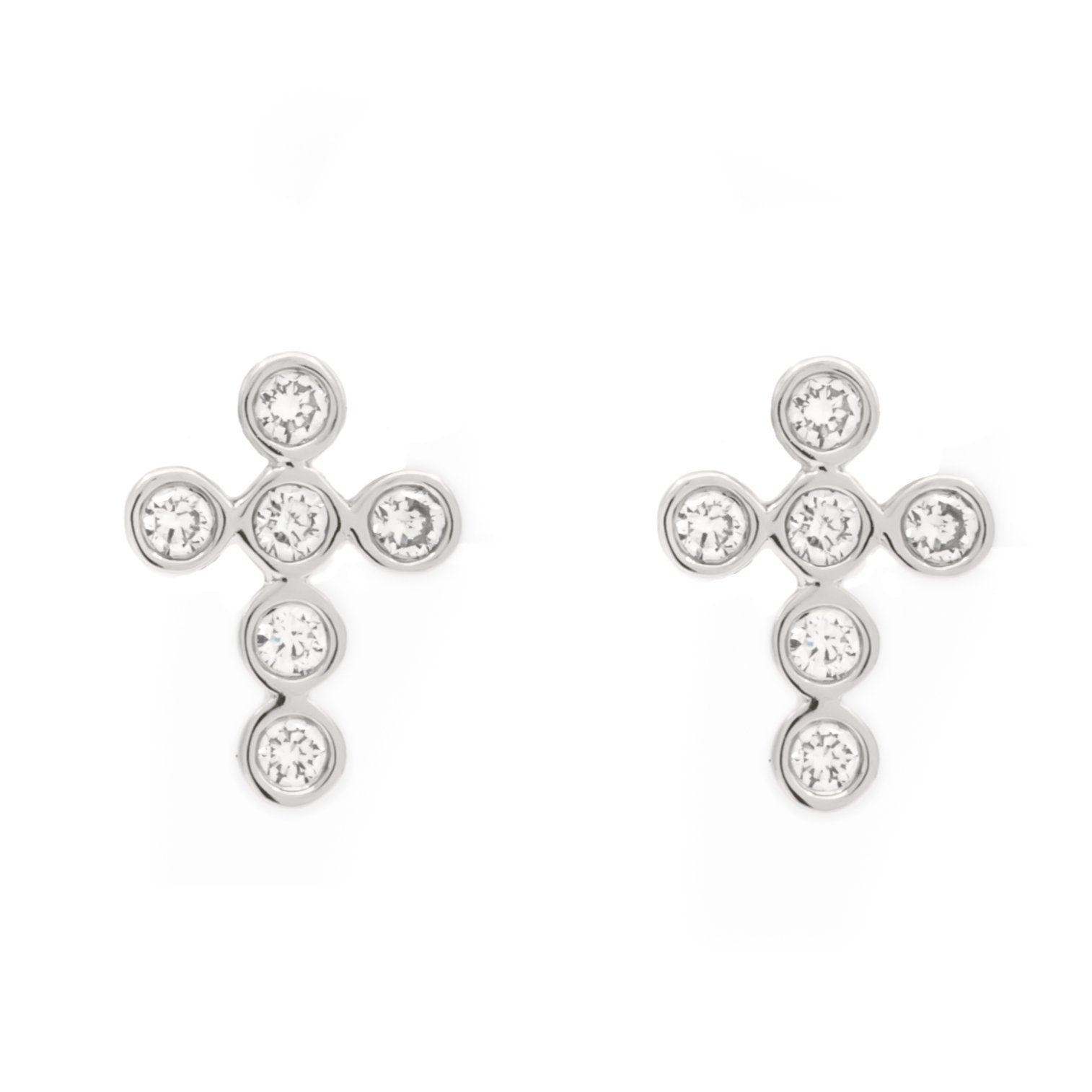 Diamond Cross Stud Earrings