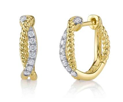 Shy Creation Diamond Hoop Earrings