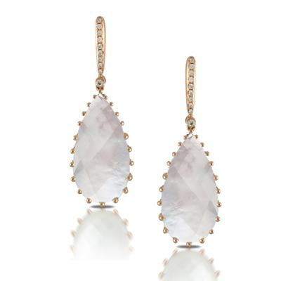 Doves Mother of Pearl and Diamond Earrings