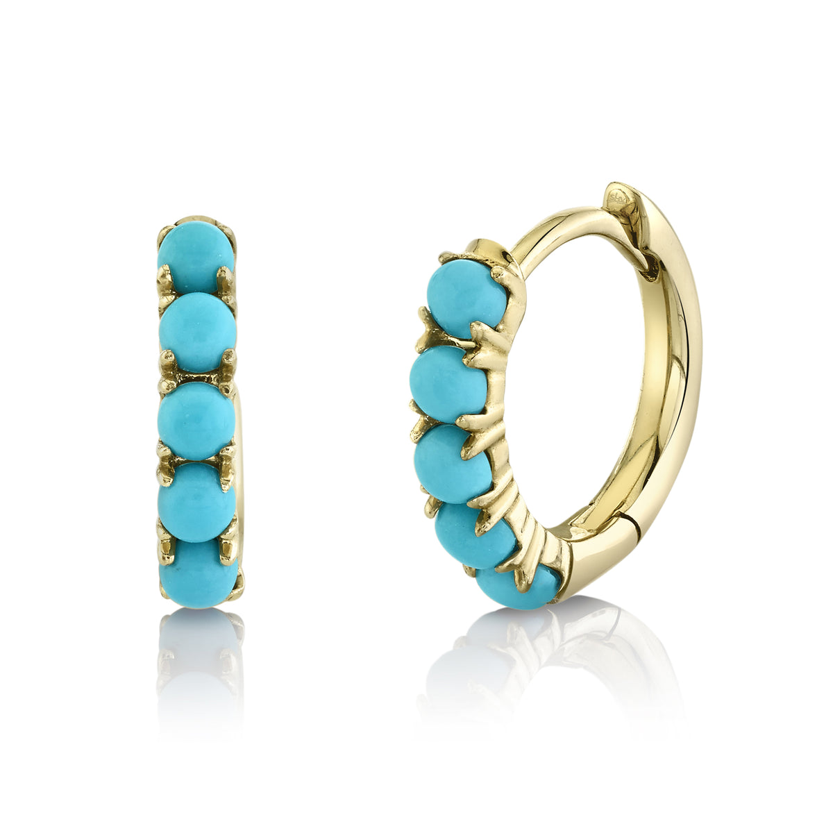 Shy Creation Turquoise Huggie Earrings