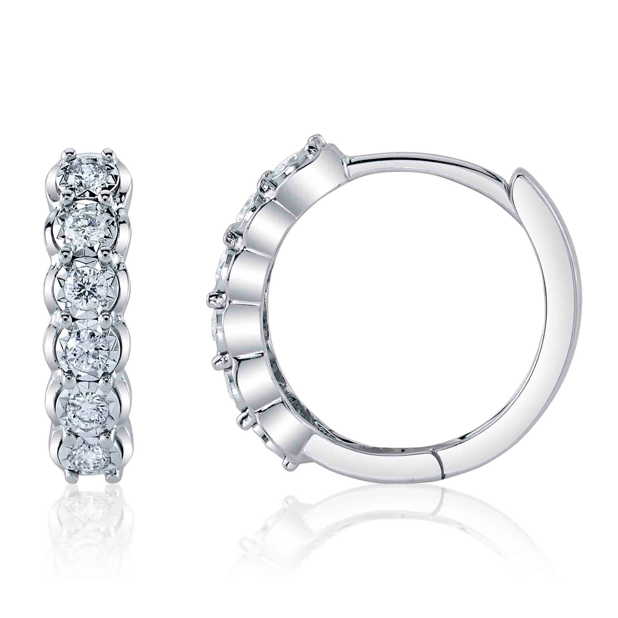 Shy Creation Diamond Huggie Earrings