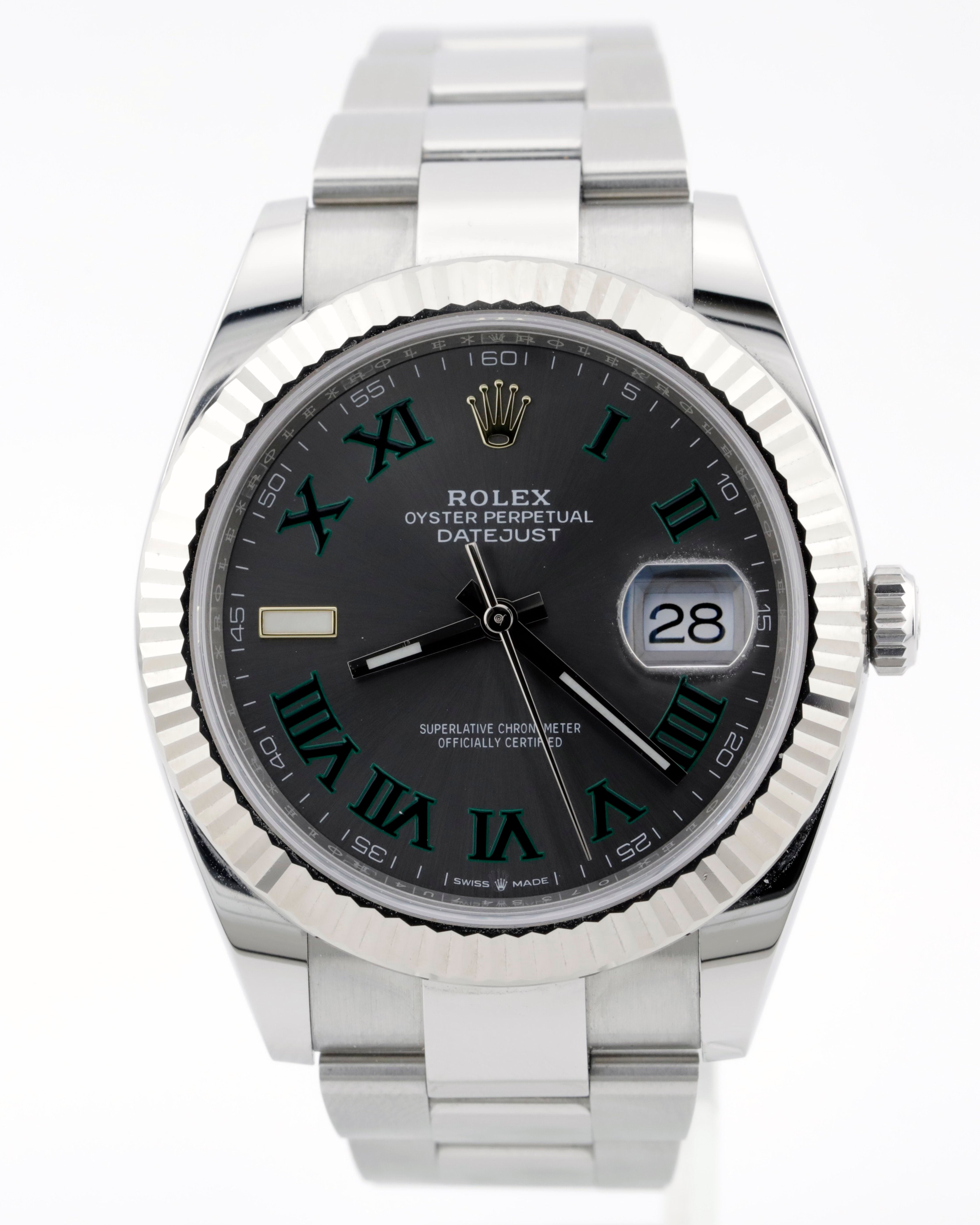 Pre Owned Rolex Datejust 41mm Wimbledon Dial Ref# 126334