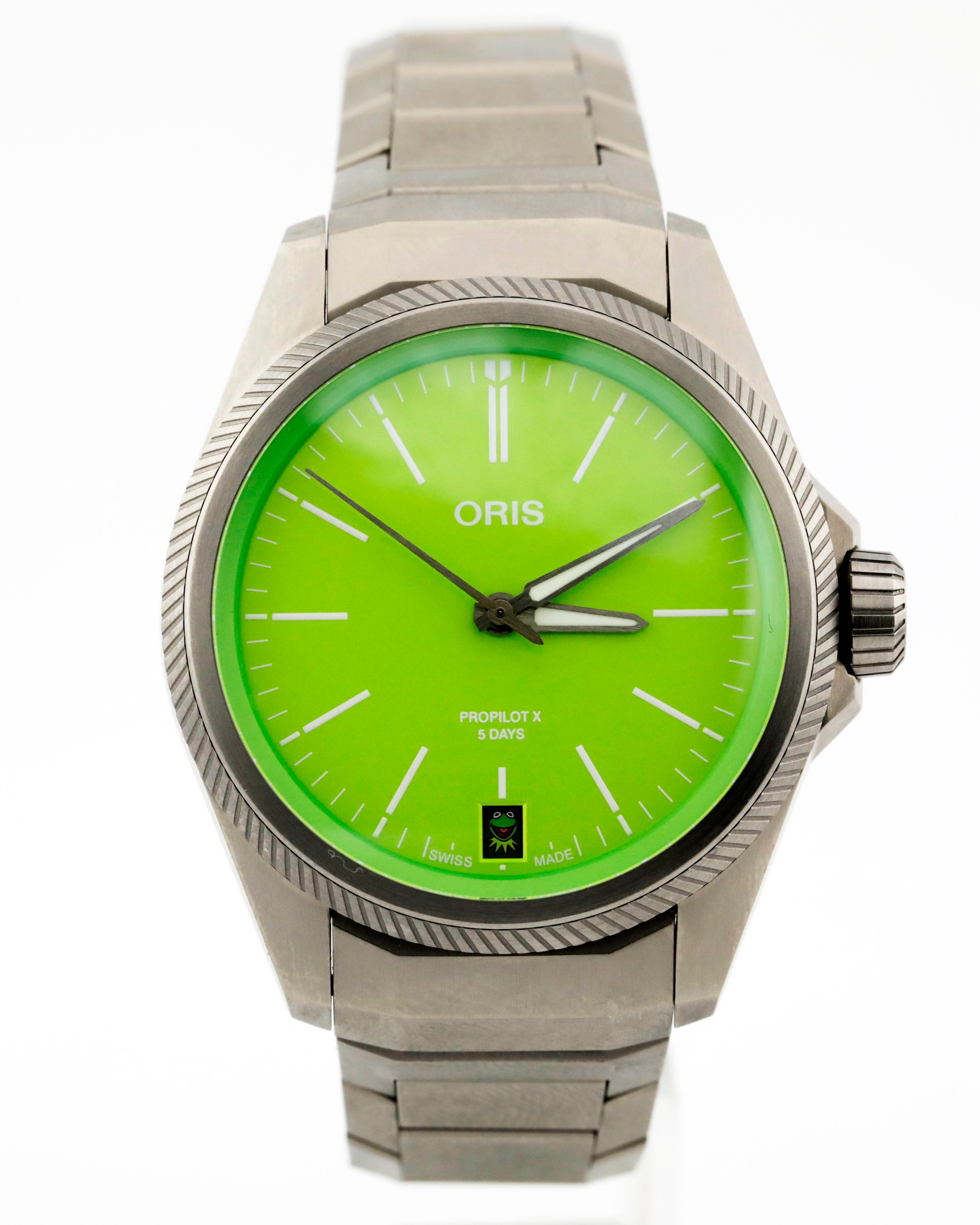 Pre Owned Oris ProPilot X Kermit Edition Ref# 01 400 7778 7157-Set