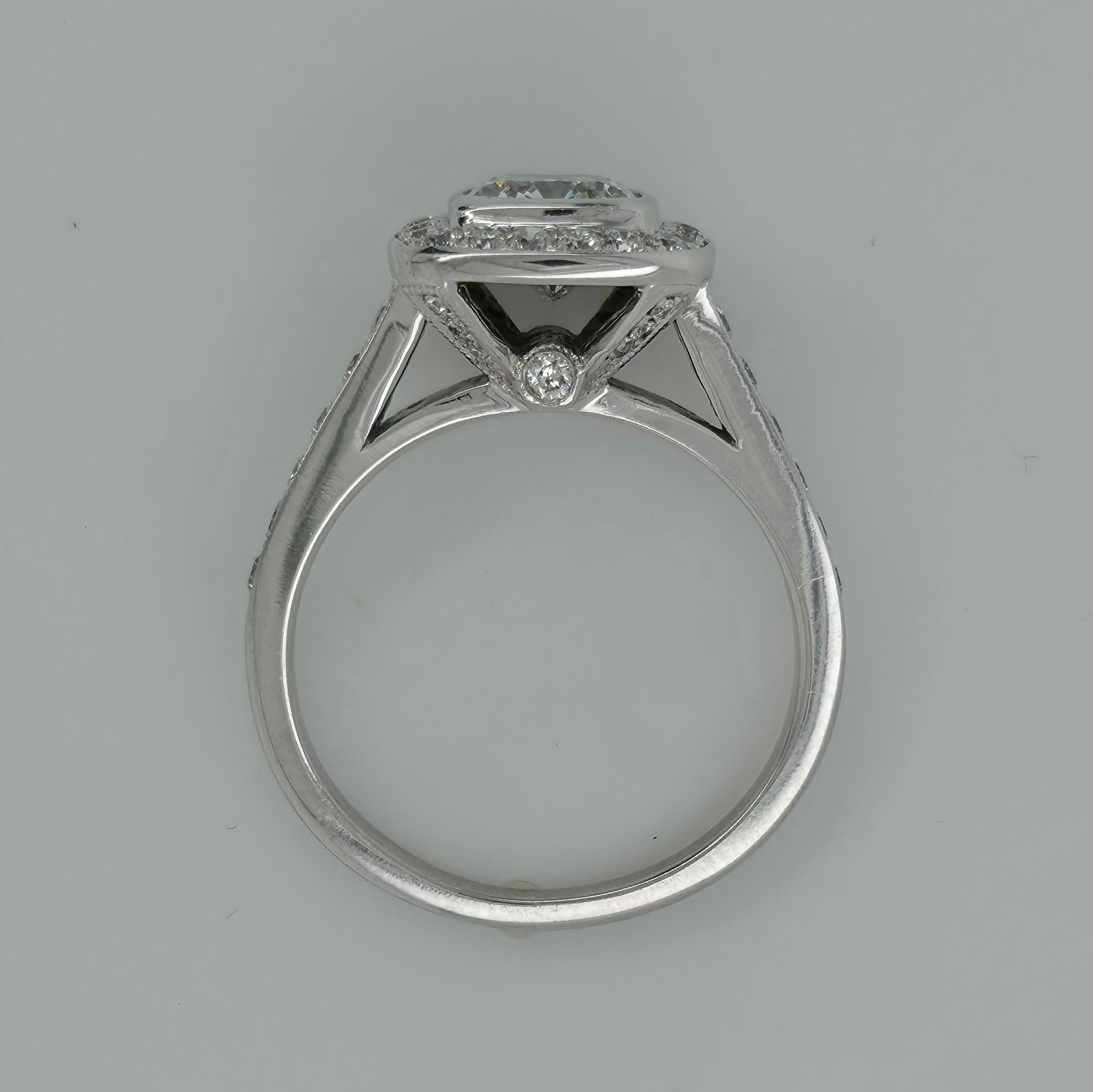 1.20ct Cushion Shaped Diamond Halo Engagement Ring