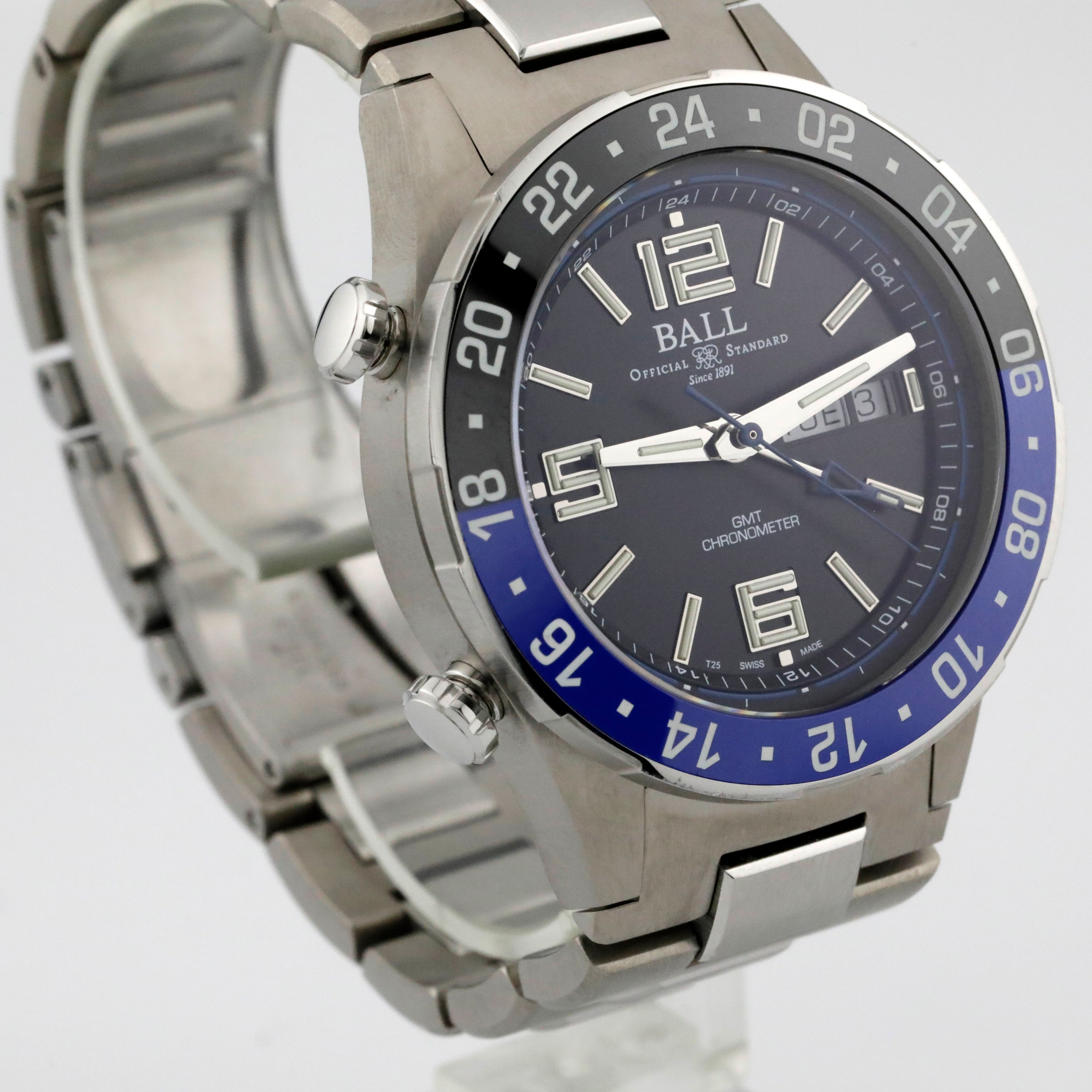 Pre-Owned Ball Roadster Marine GMT Ref# DG3000A-S1CJ-BK