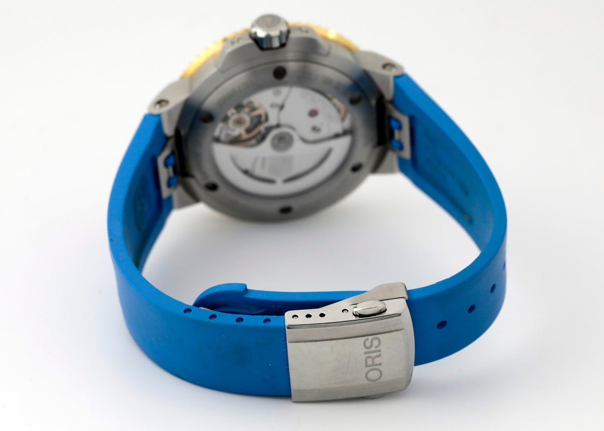 Pre Owned Oris Aquis Date Calibre 400, two tone 18k yellow gold, ref. 01 400 7769 6355-07 4 22 75FC