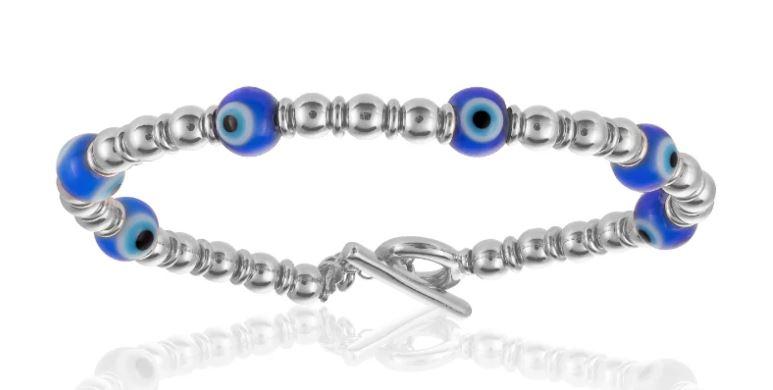 Double Bone Beaded Eye Men's Bracelet