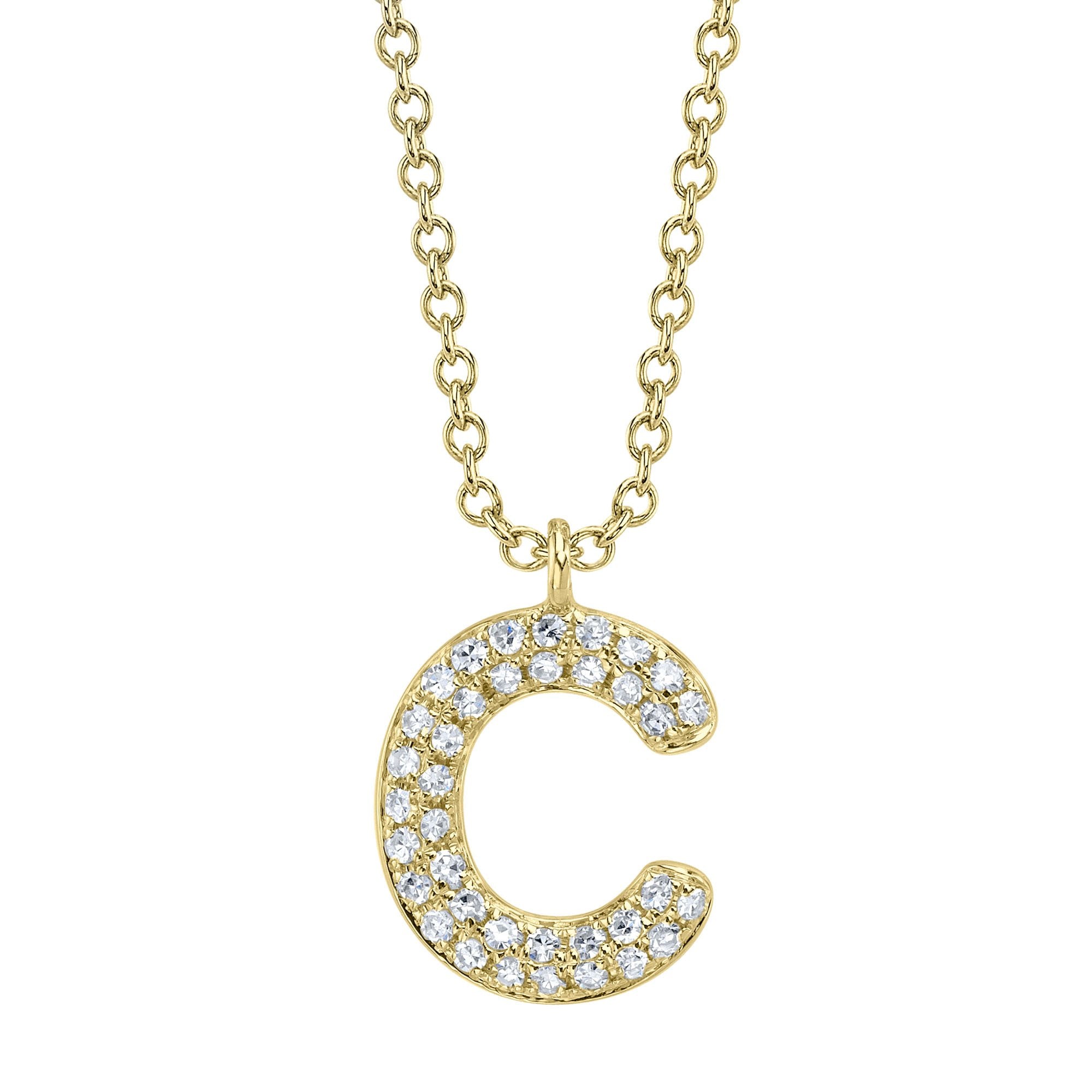 Shy Creation Diamond "C" Initial Pendant