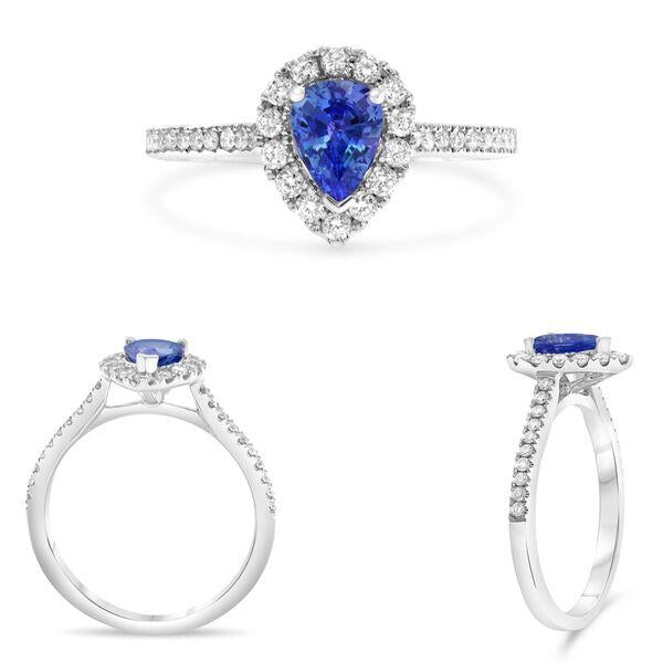 Blue Sapphire and Diamond Ring