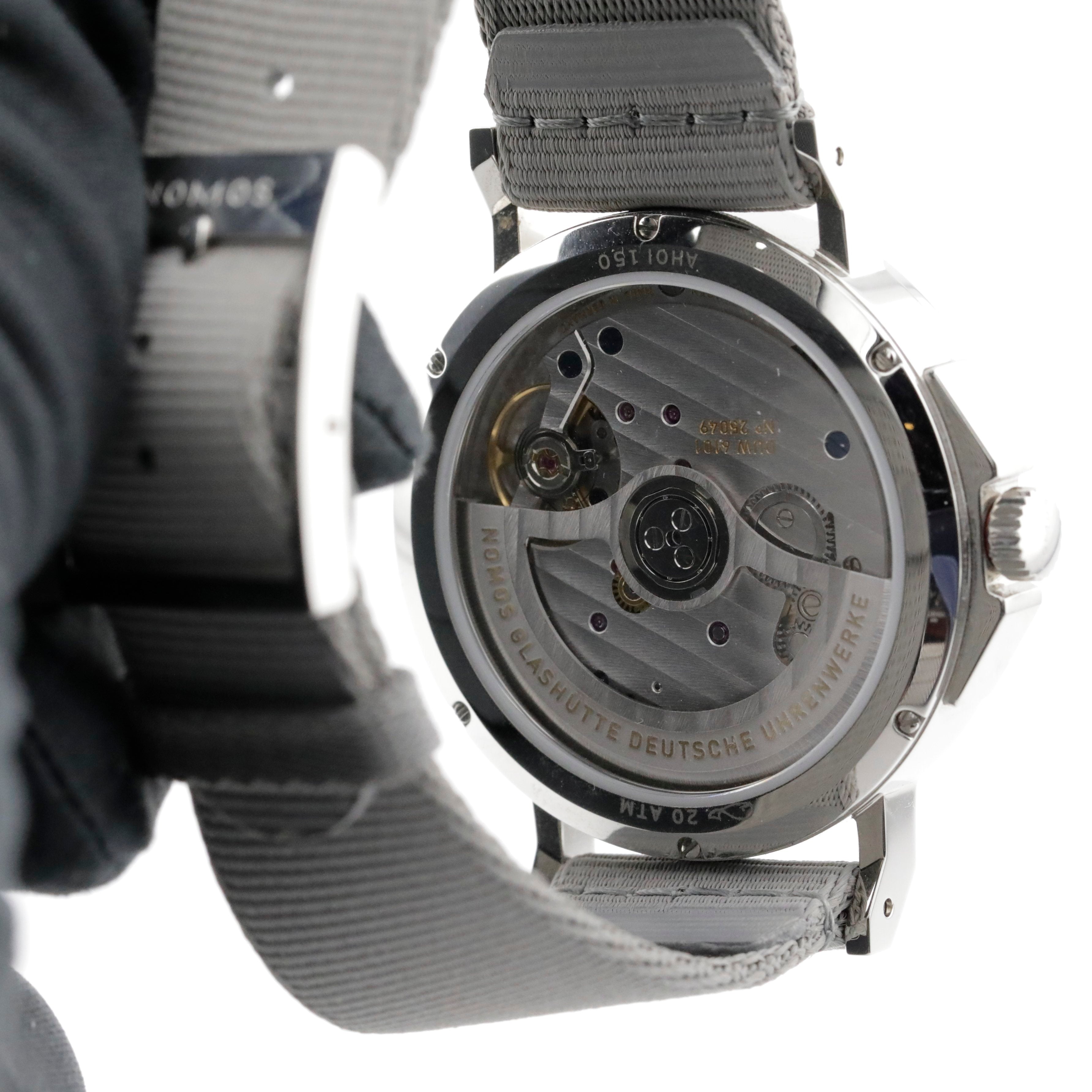 Pre-Owned Nomos Glashutte Ahoi Neomatik 38 Date Sand Ref# 517