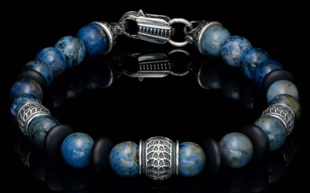 William Henry Newport-Dumortierite Large Men's Bracelet