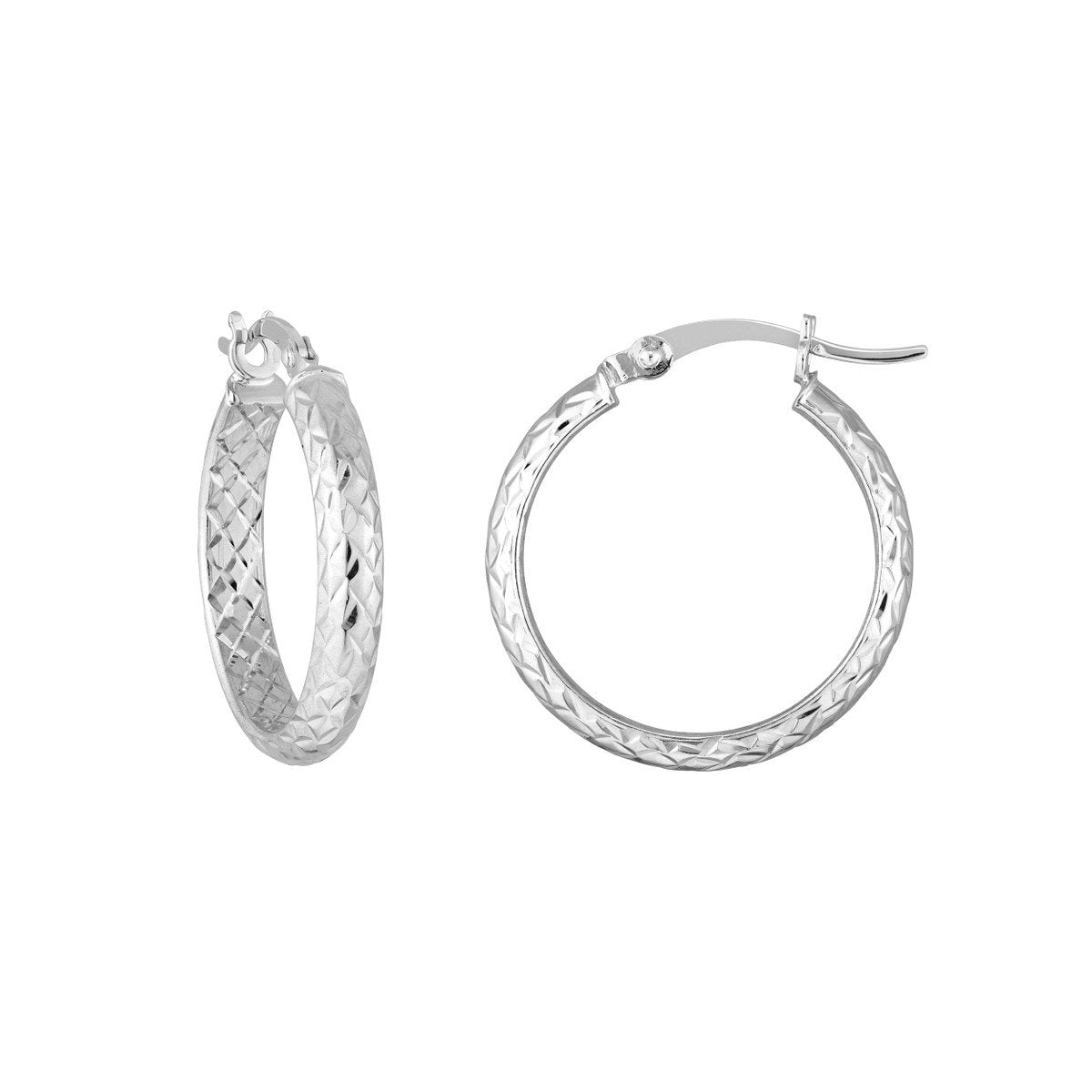 Diamond Cut Hoop Earrings