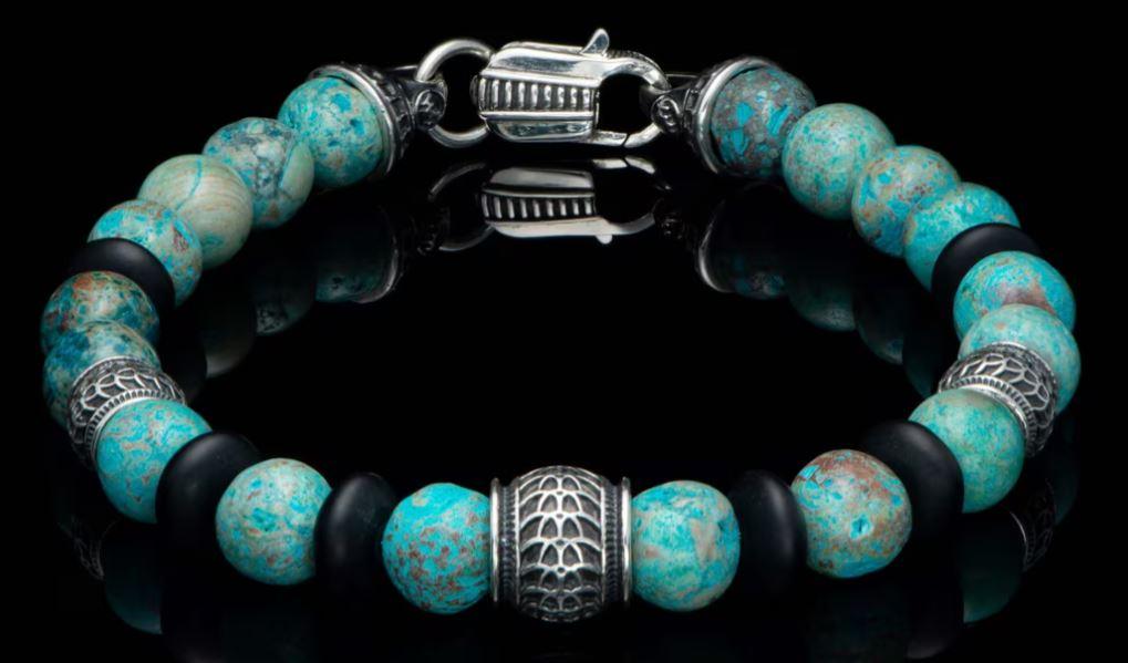 William Henry Newport-Blue Agate Men's Bracelet