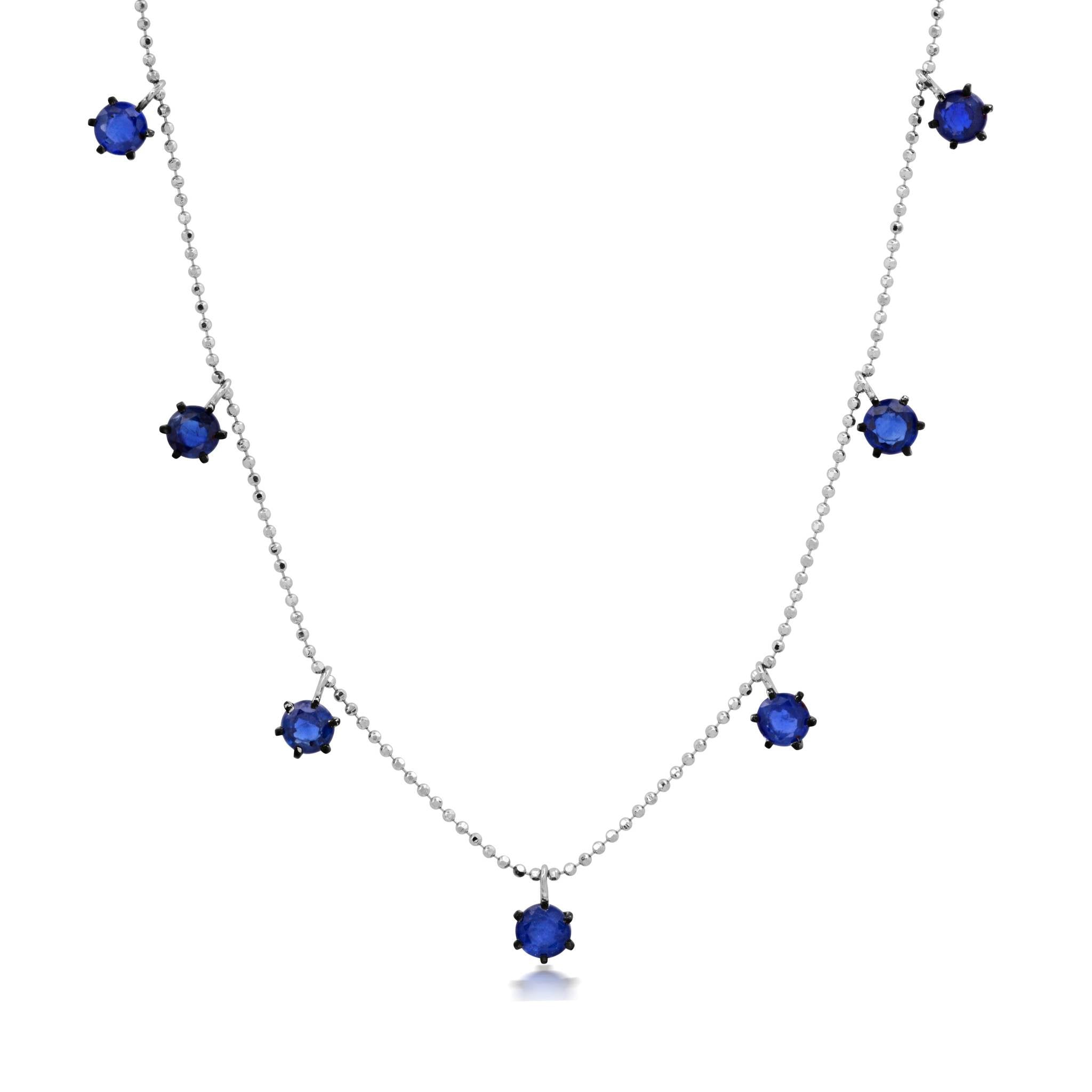 Graziela Floating Blue Sapphire Necklace