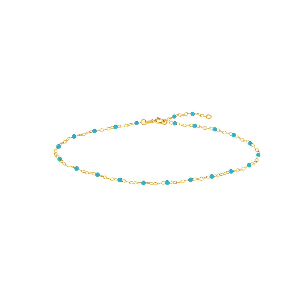 Gold and Enamel Beaded Anklet