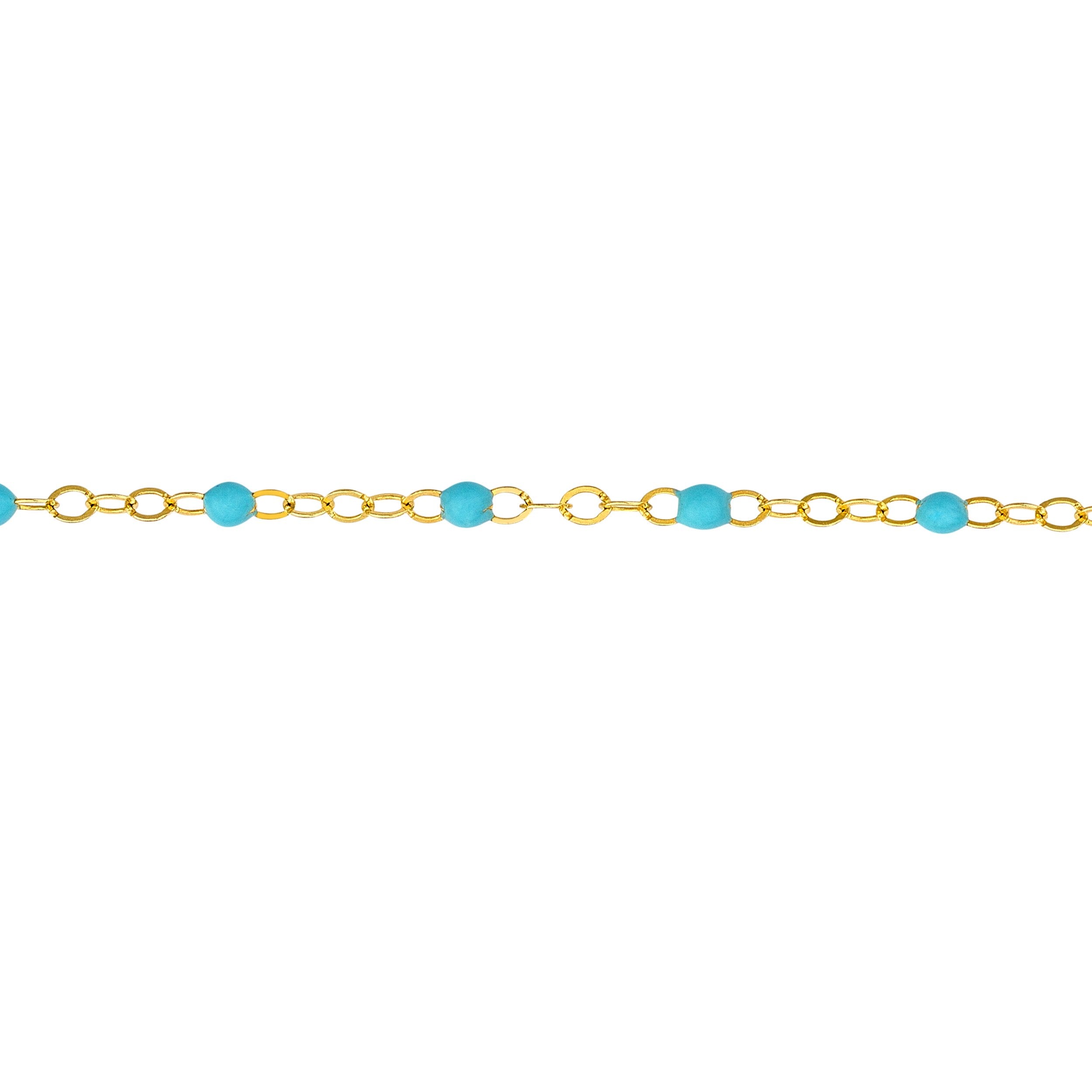 Gold and Enamel Beaded Anklet