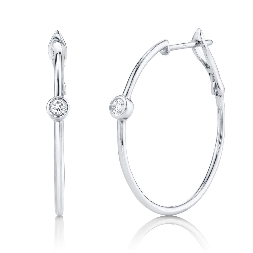 Shy Creation Diamond Hoop Earrings
