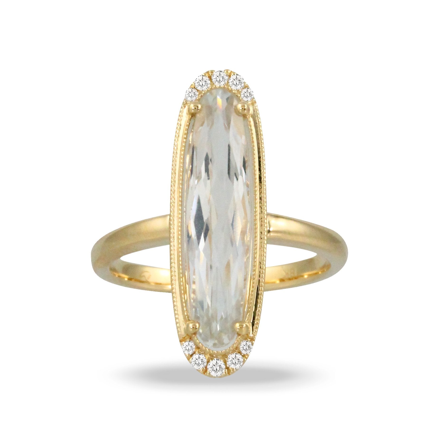 Doves White Topaz and Diamond Ring