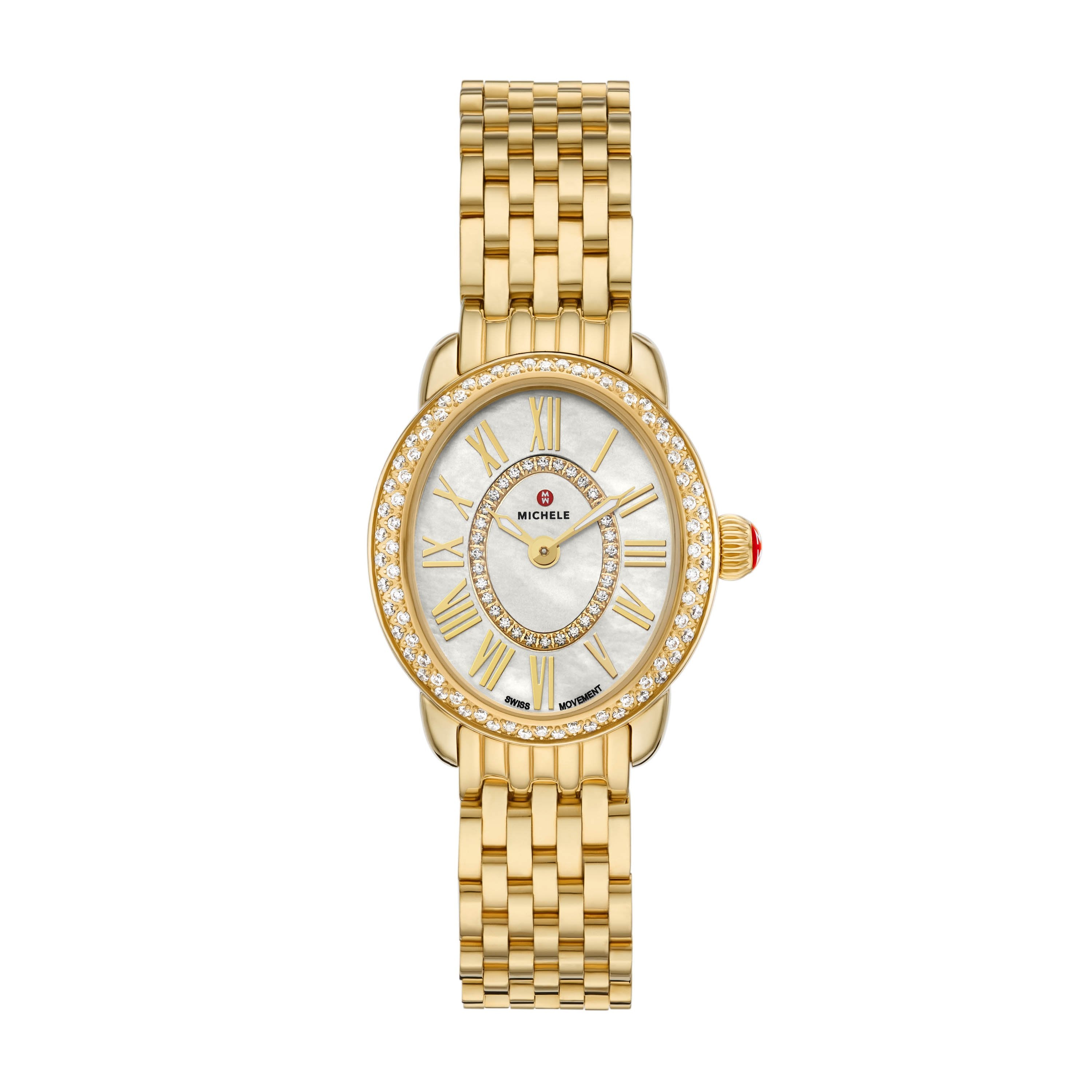Michele Serein Oval Diamond 18K Gold-Plated Ref# MWW21H000003