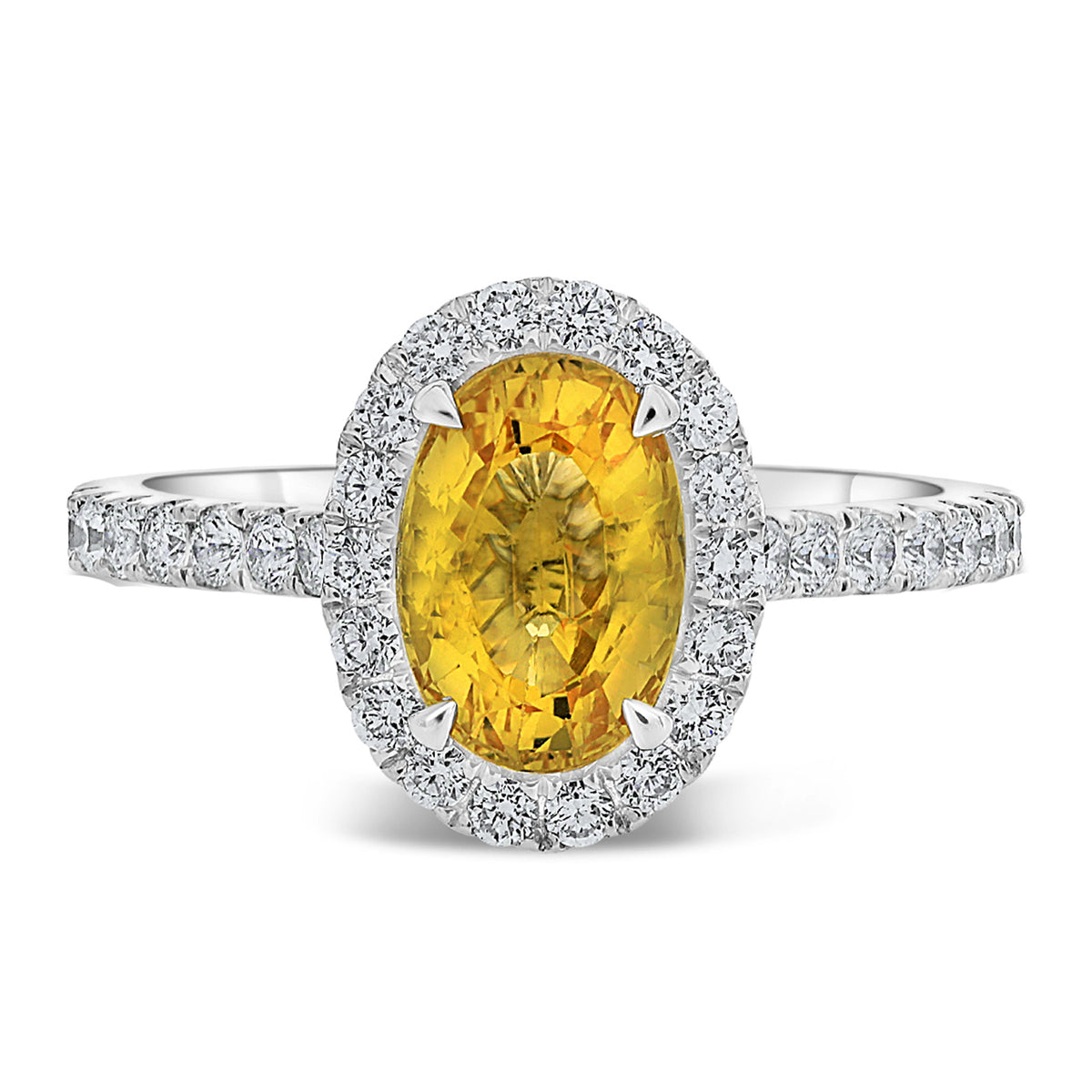 Yellow Sapphire and Diamond Ring