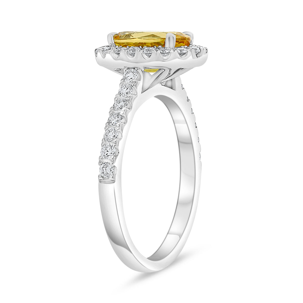 Yellow Sapphire and Diamond Ring