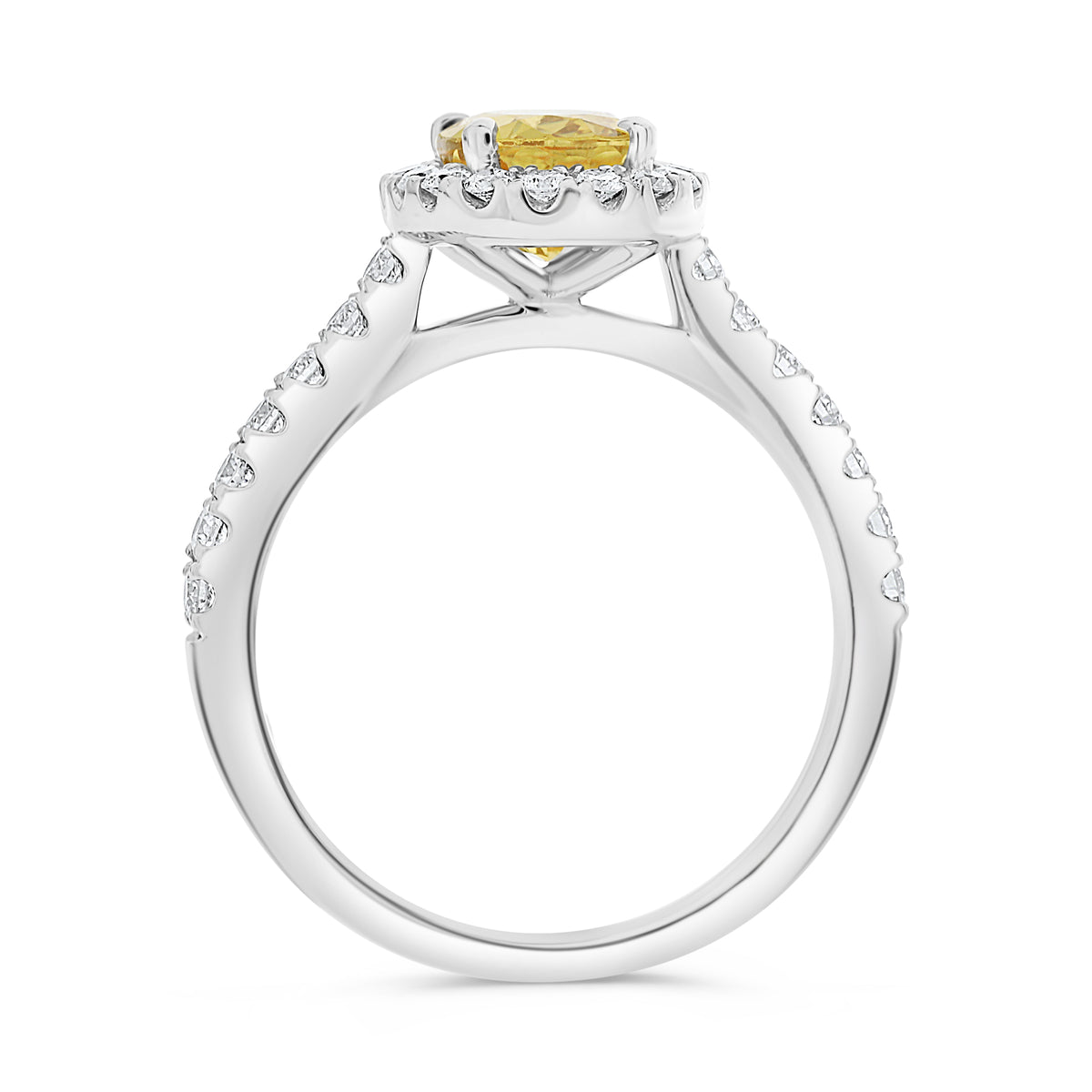Yellow Sapphire and Diamond Ring