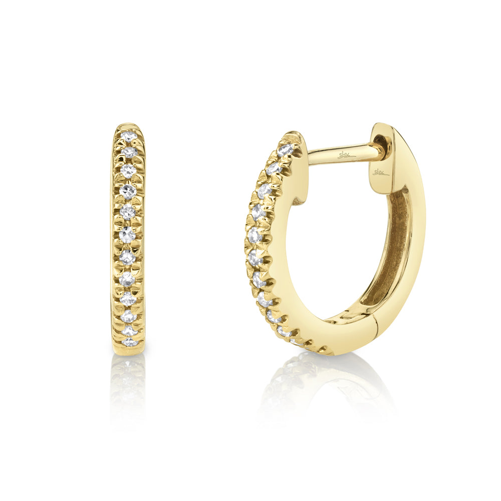 Shy Creation Diamond Huggie Earrings