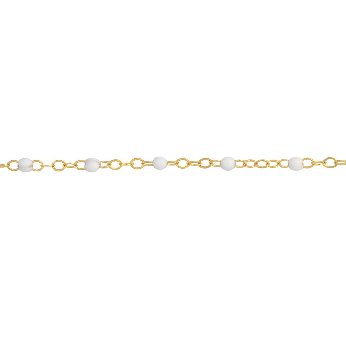 White Enamel Beaded Anklet