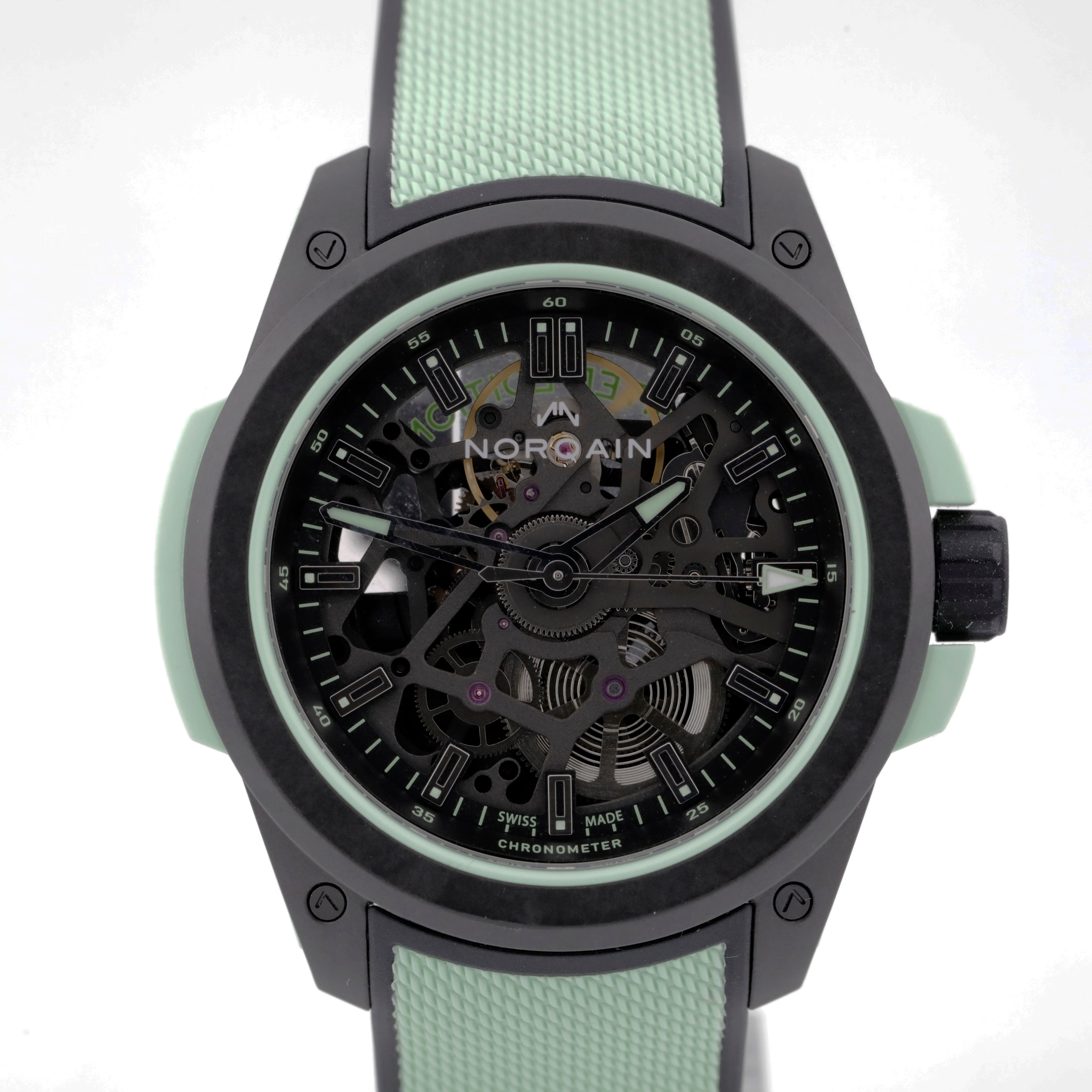 Pre Owned Norqain Wild One Skeleton Limited Edition Mint Green Ref# N3001.07Q03.B01.R03